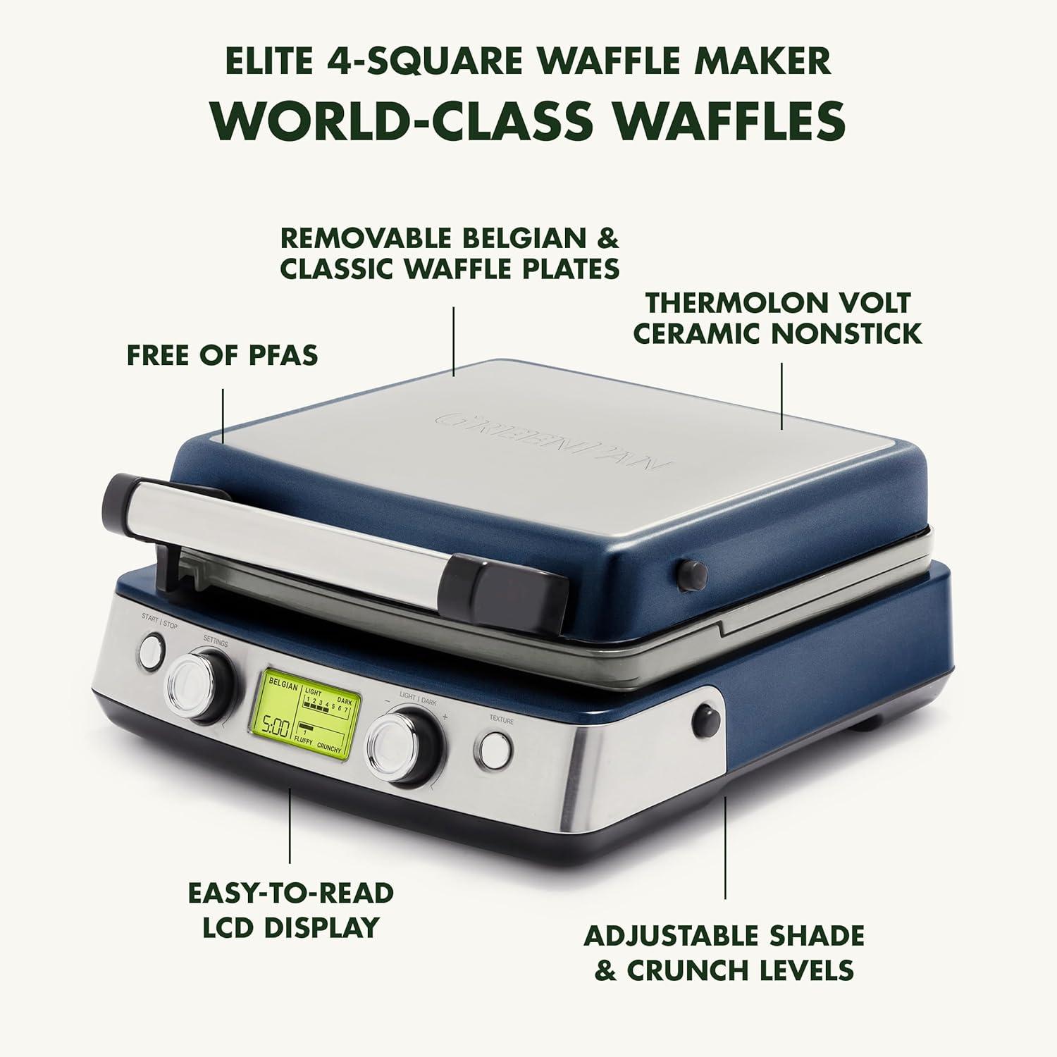 GreenPan Elite 4-Square Waffle Maker