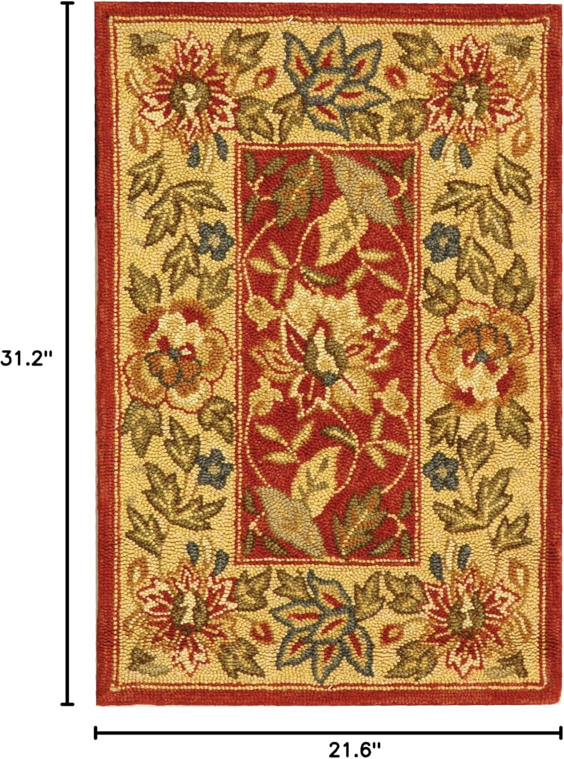 Chelsea HK140 Hand Hooked Area Rug - Red/Ivory - 3'9"x5'9" - Safavieh.