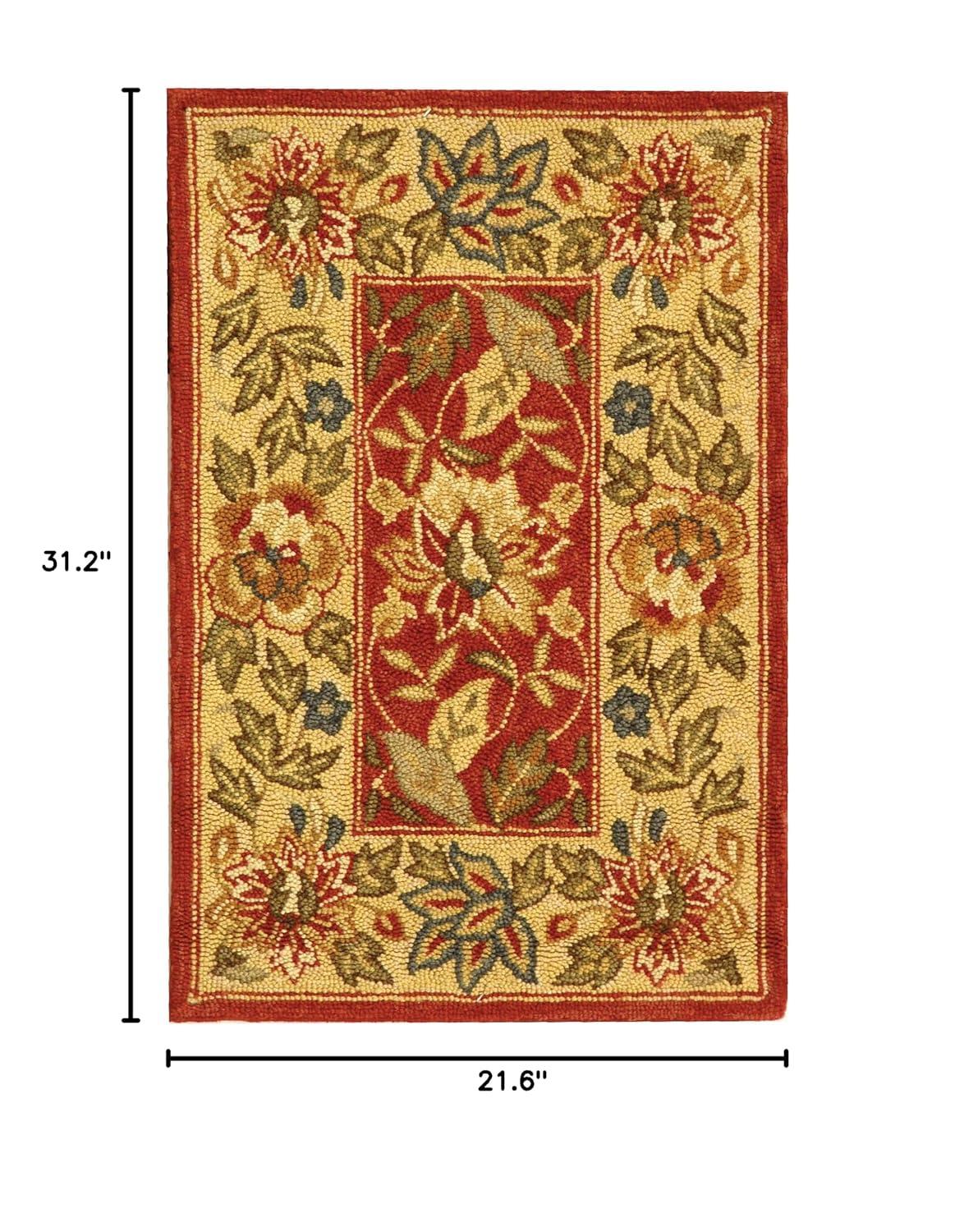 Chelsea HK140 Hand Hooked Accent Rug - Red/Ivory - 1'8"x2'6" - Safavieh.