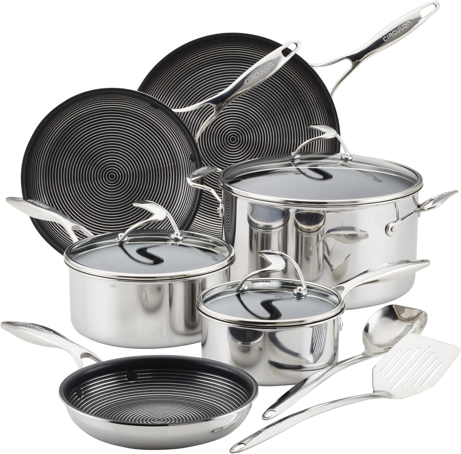 Stainless Steel Non-stick 3-Ply Cookware Set, 11 Piece