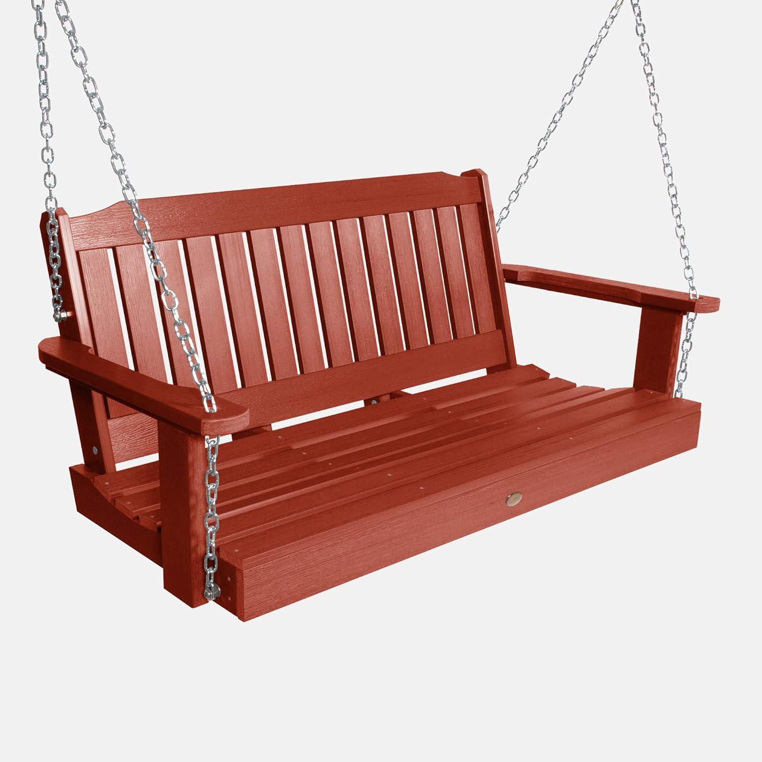 Rustic Red 4-Foot Poly Lumber Porch Swing