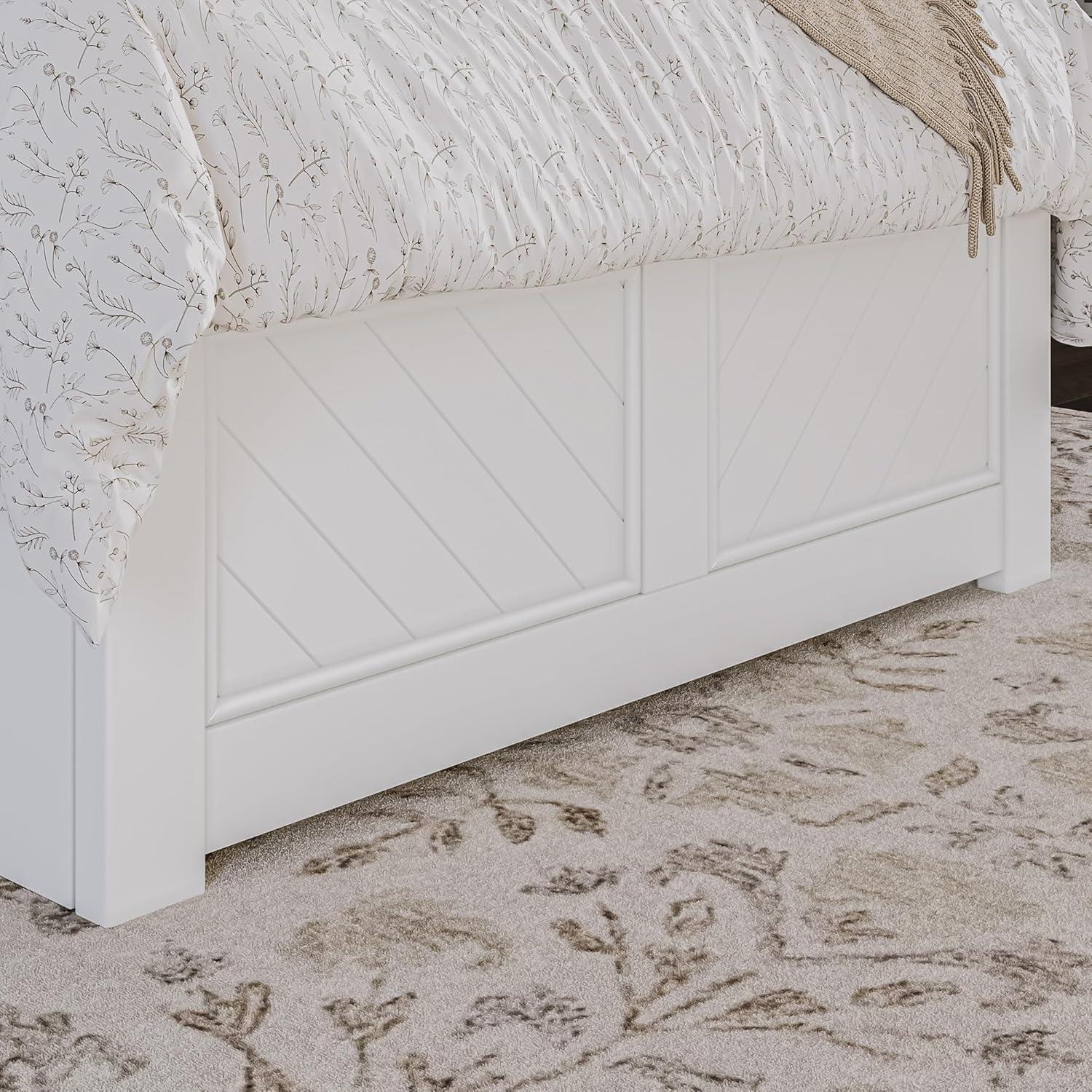 AFI Canyon Walnut Solid Wood Platform Bed with Matching Footboard & Twin-XL Trundle, King