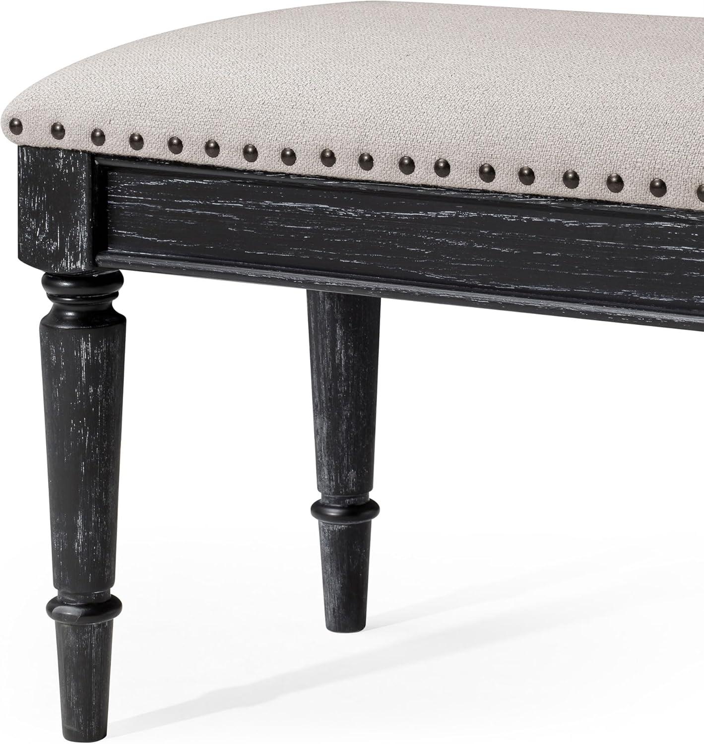 Maven Lane Elizabeth Traditional Upholstered Wooden Bench