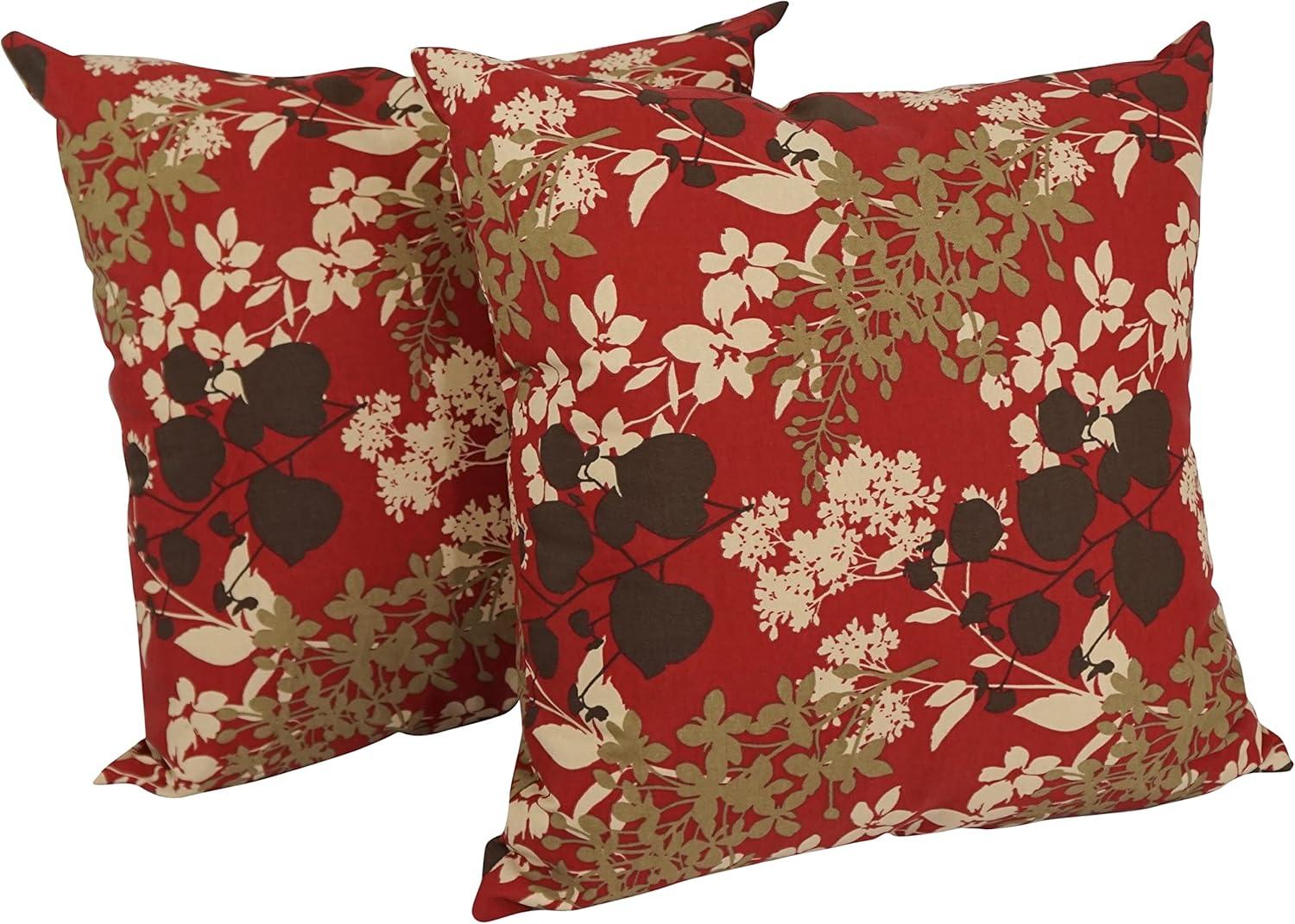 Montfleuri Sangria 17" Square Outdoor Throw Pillows Set