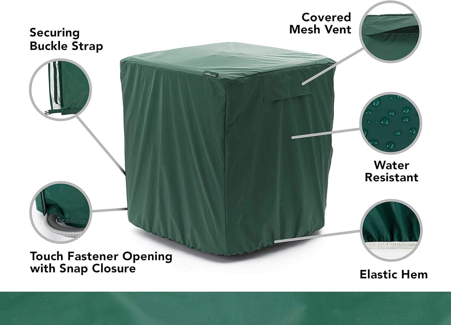 Covermates Air Conditioner Cover - Weather Resistant Outdoor Cover, Air Conditioner Winter Cover for Outdoor Units, Classic 12-Guage Vinyl, 24W x 24D x 30H, Green