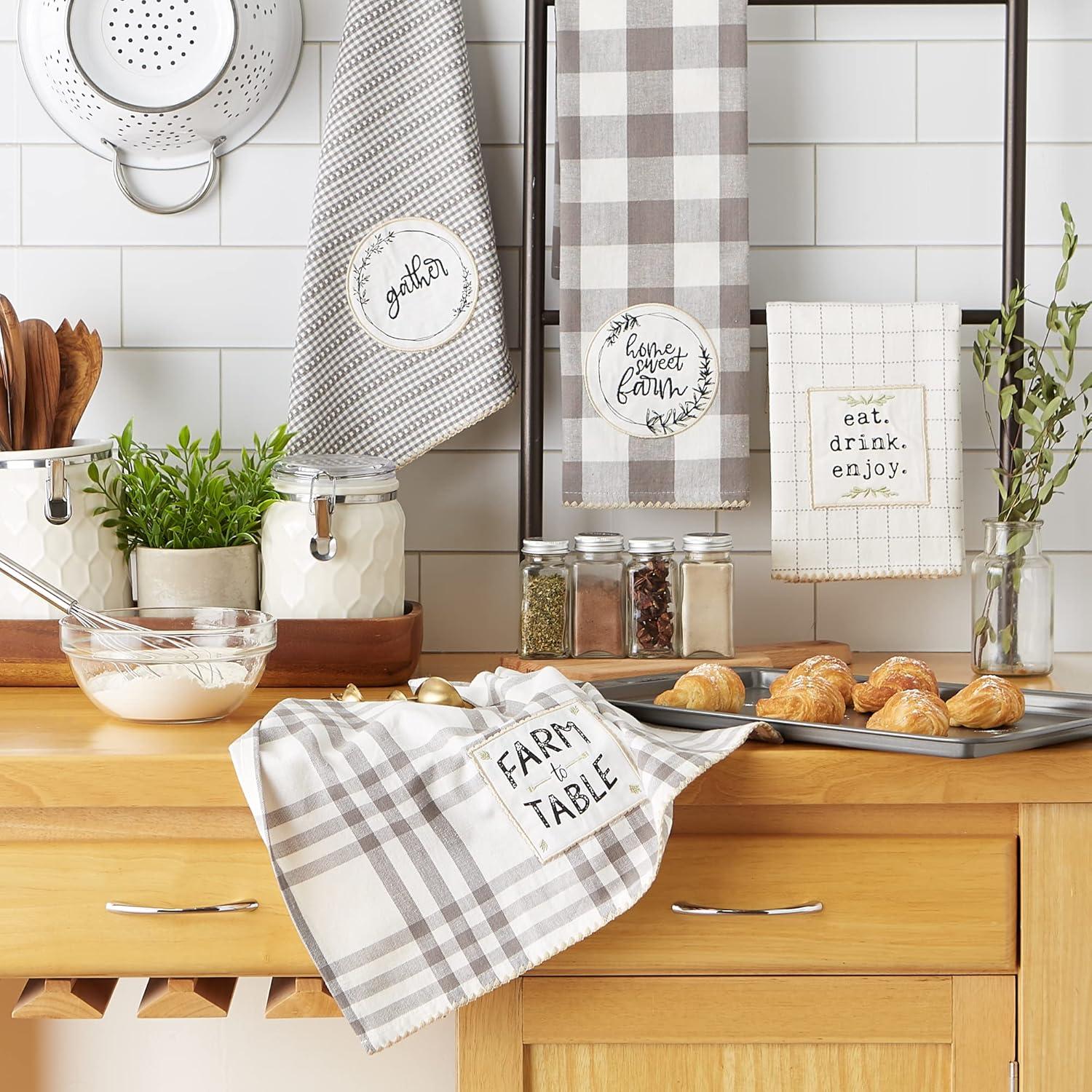 Plaid Waffle Dish Cloth Kitchen Towel