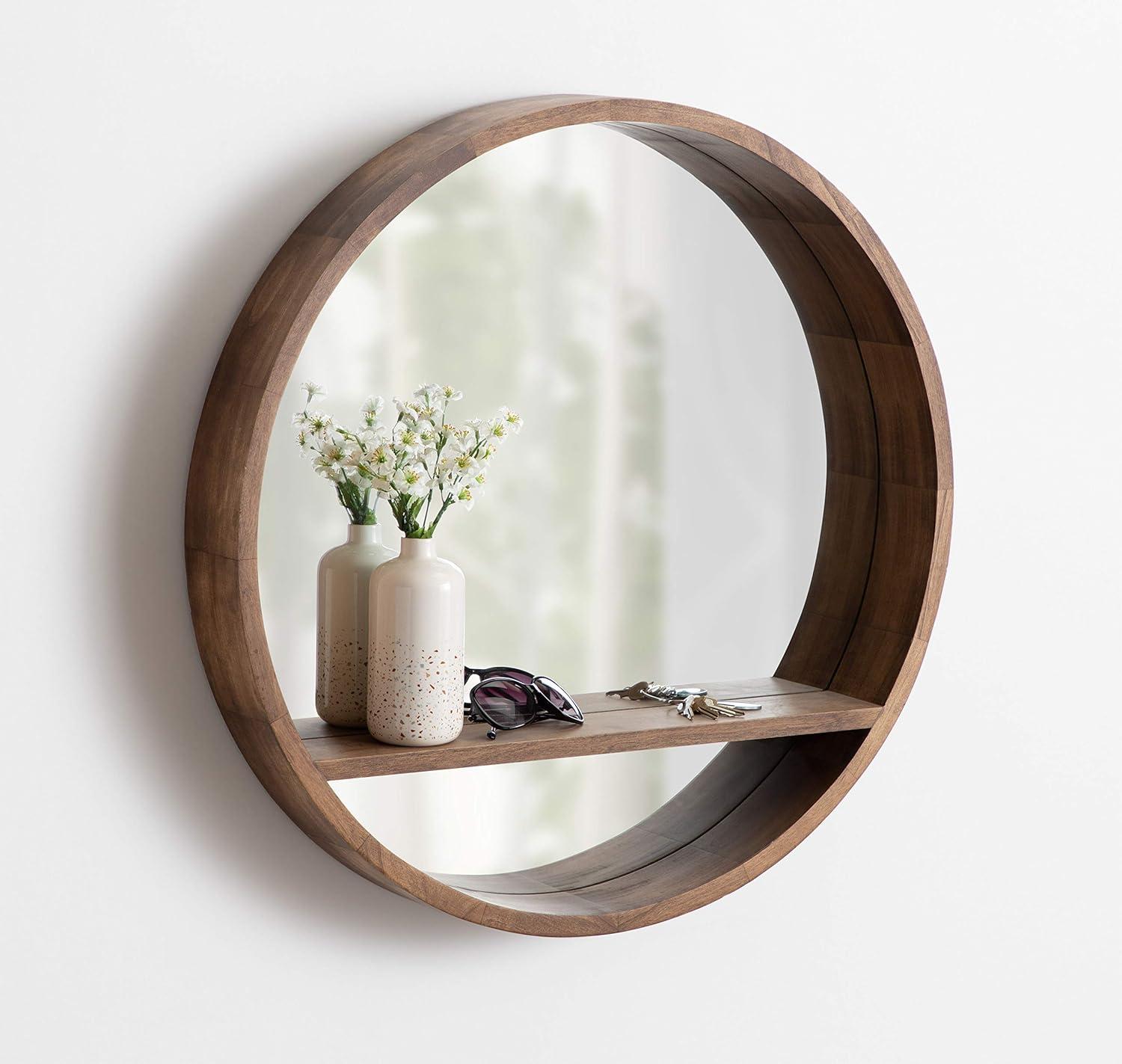 Shane Flat Wall Mirror with Shelves