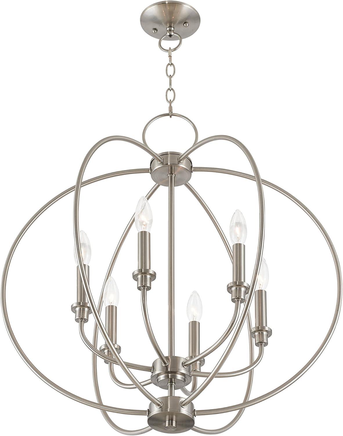 Livex Lighting Milania 6 - Light Chandelier in  Brushed Nickel