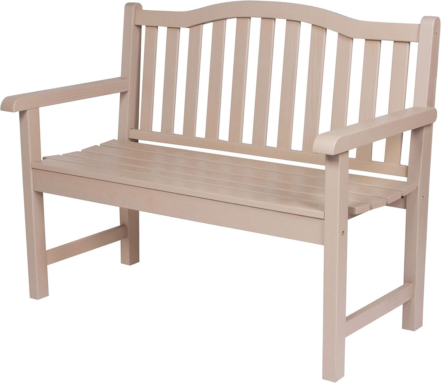 Shine Company Traditional Cedar Wood Patio Porch Garden Bench in Gray