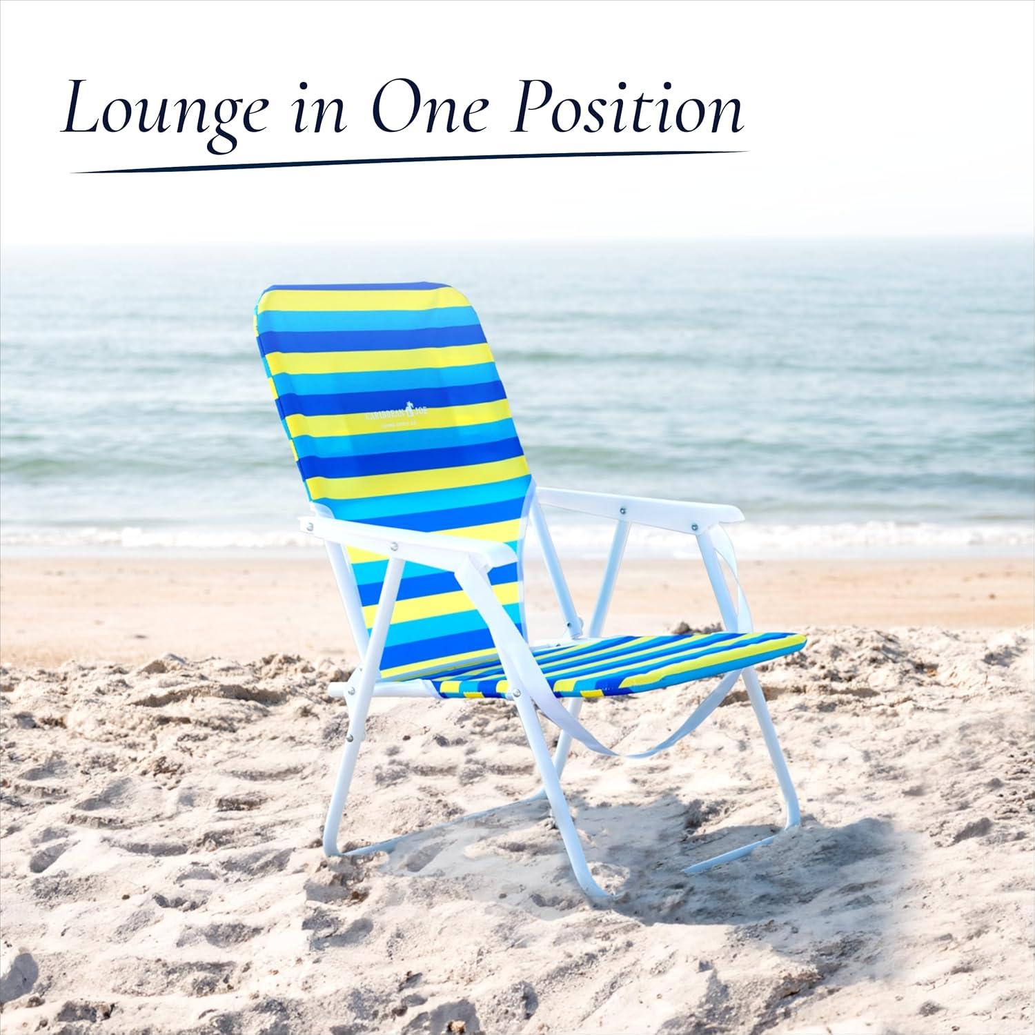 Caribbean Joe Burlap Folding Beach Chair