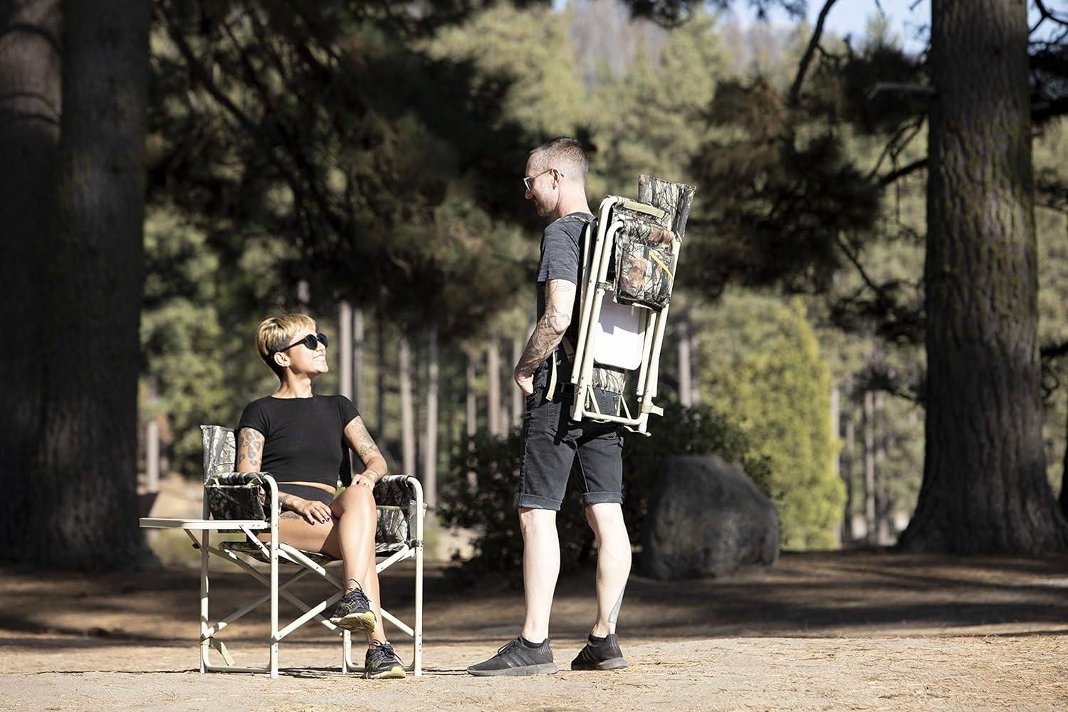 Aluminum Frame Outdoor Director's Chair with Side Table and Storage