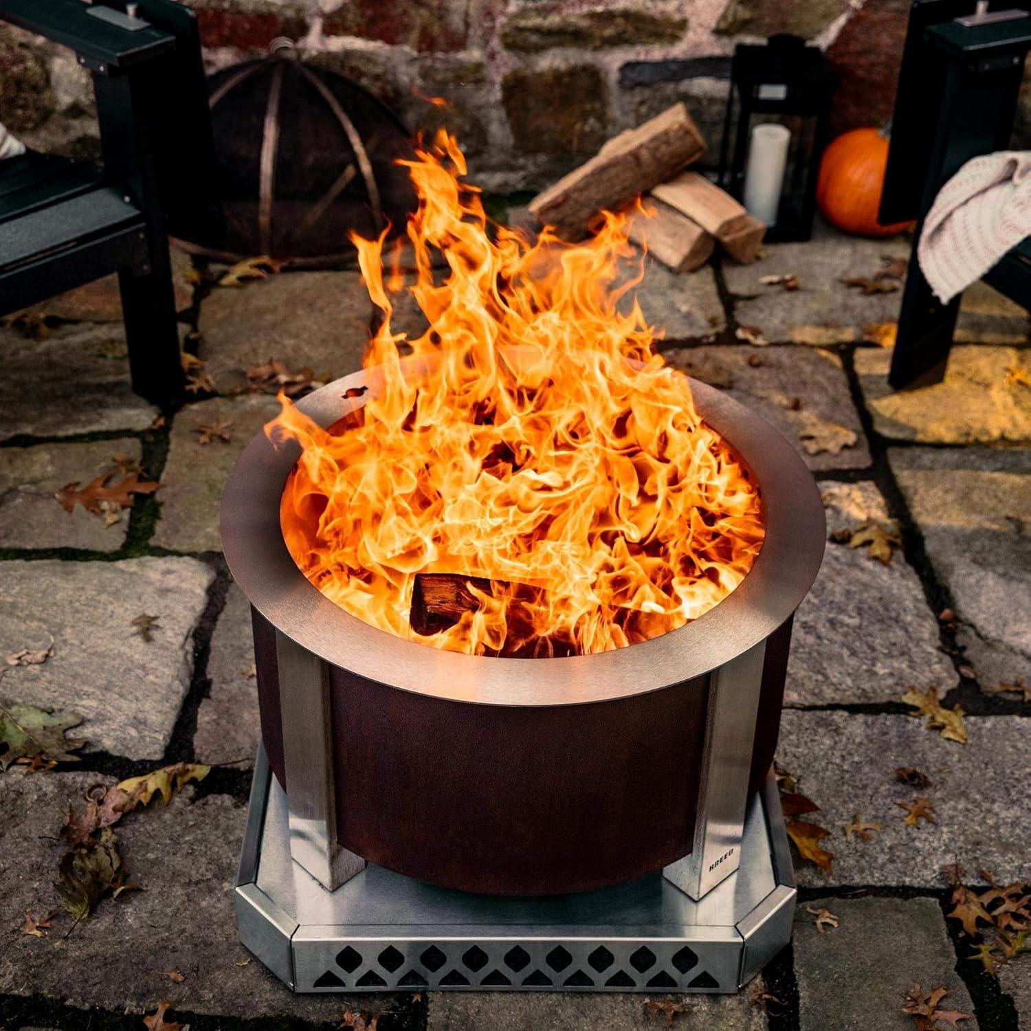 Breeo X Series 24 Corten Smokeless Fire Pit 24 in. W Corten Steel Outdoor Round Wood Fire Pit