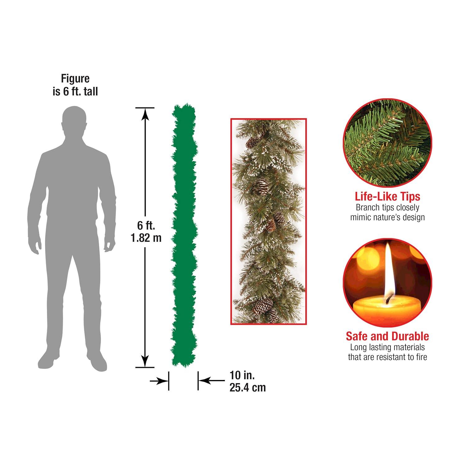 The Holiday Aisle® 6 ft. Glittery Bristle Pine Garland