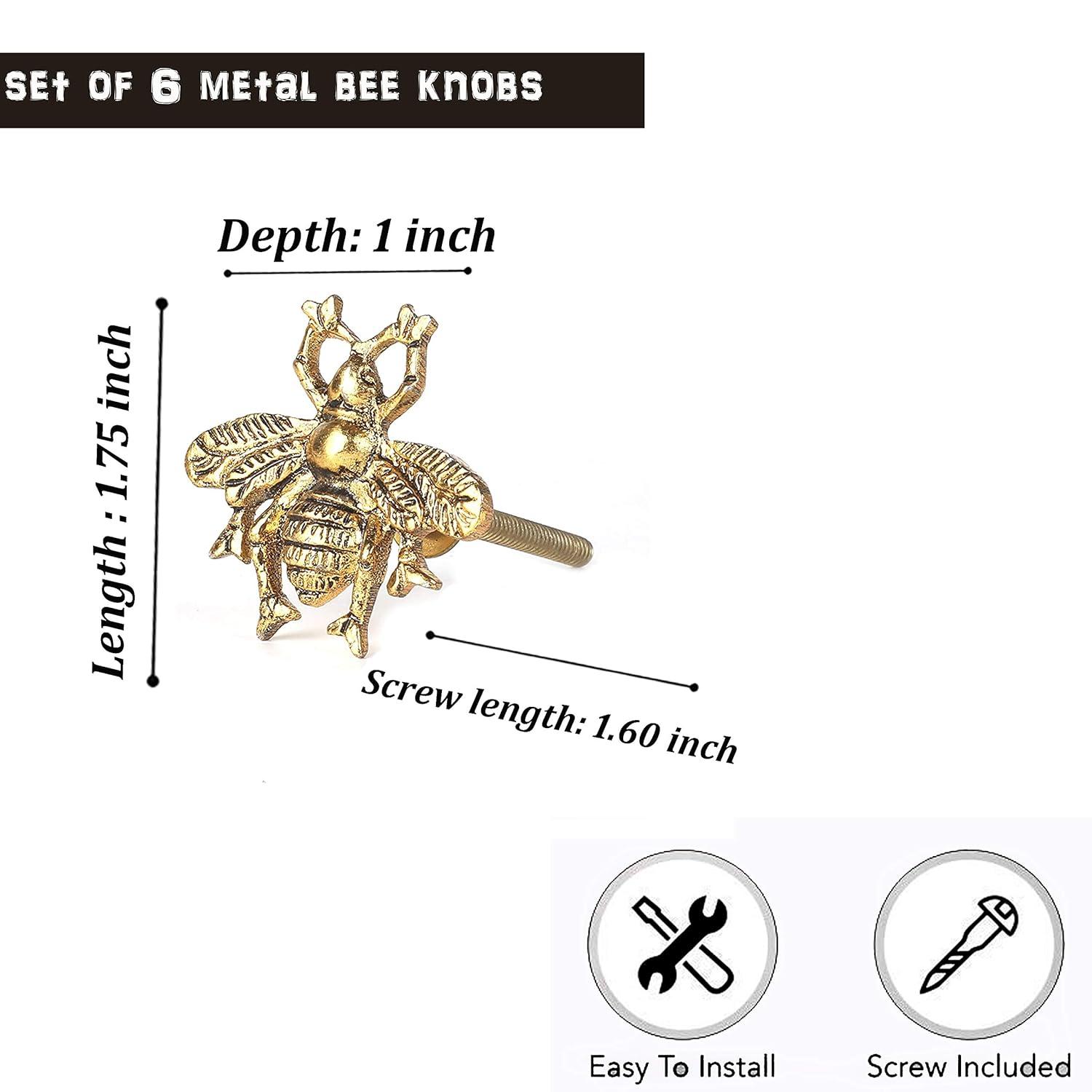 1.9" Length Bee Novelty Knob Multipack (Set of 6)