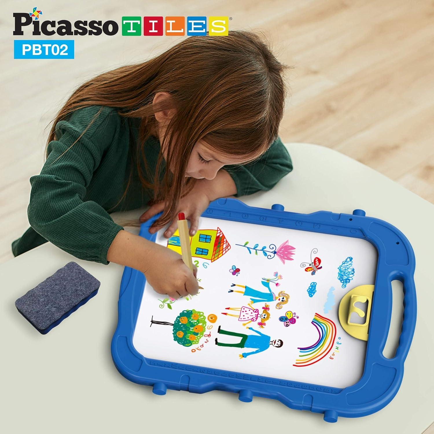 PicassoTiles 46 PC 2-IN-1 Double Sided Art Easel Set