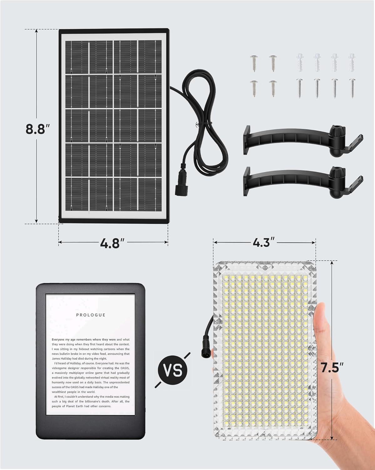 Solar Powered 1000 Lumen LED Security Flood Light