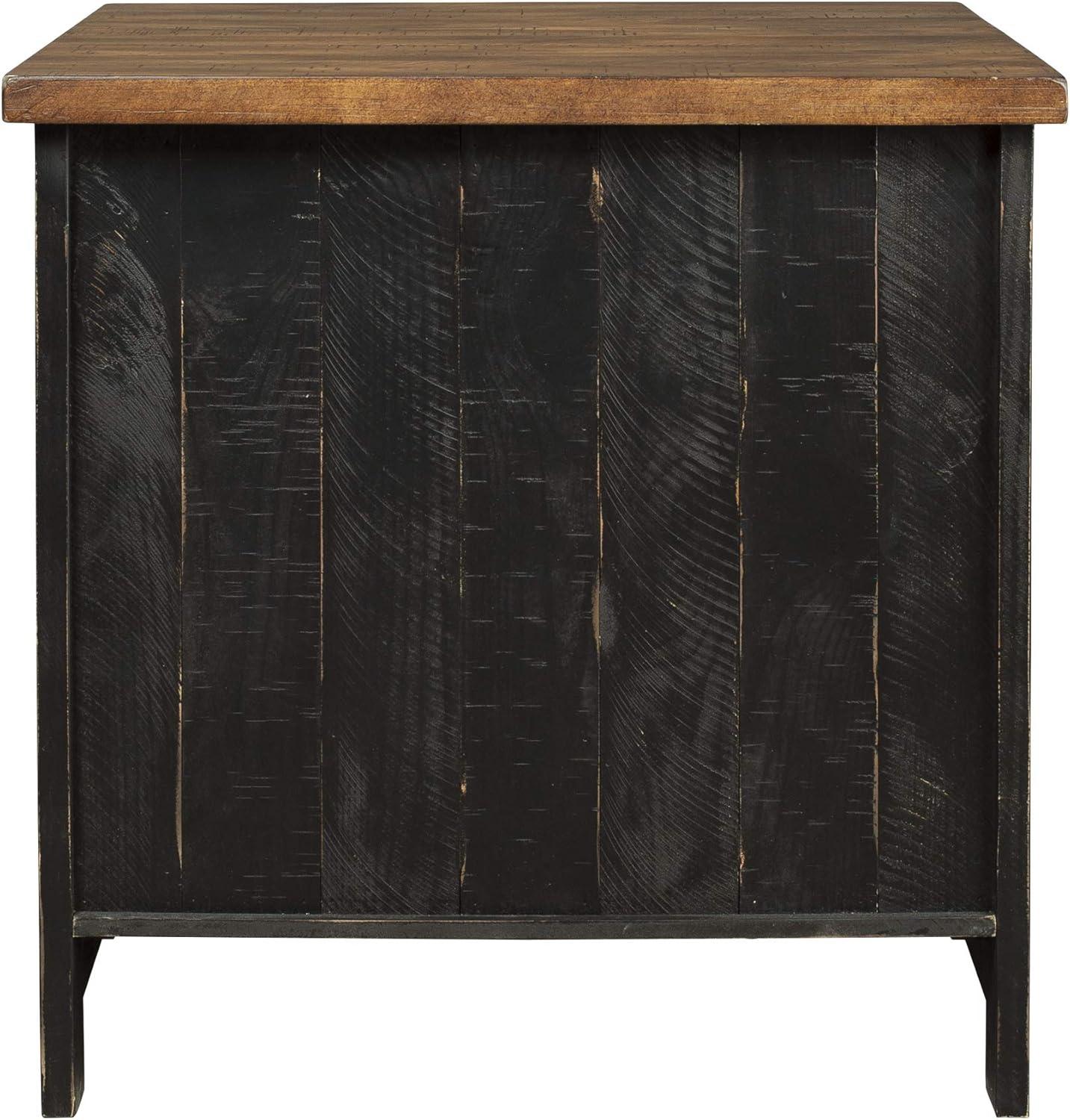 Signature Design By Ashley Valebeck Casual Rectangular End Table Black/Brown