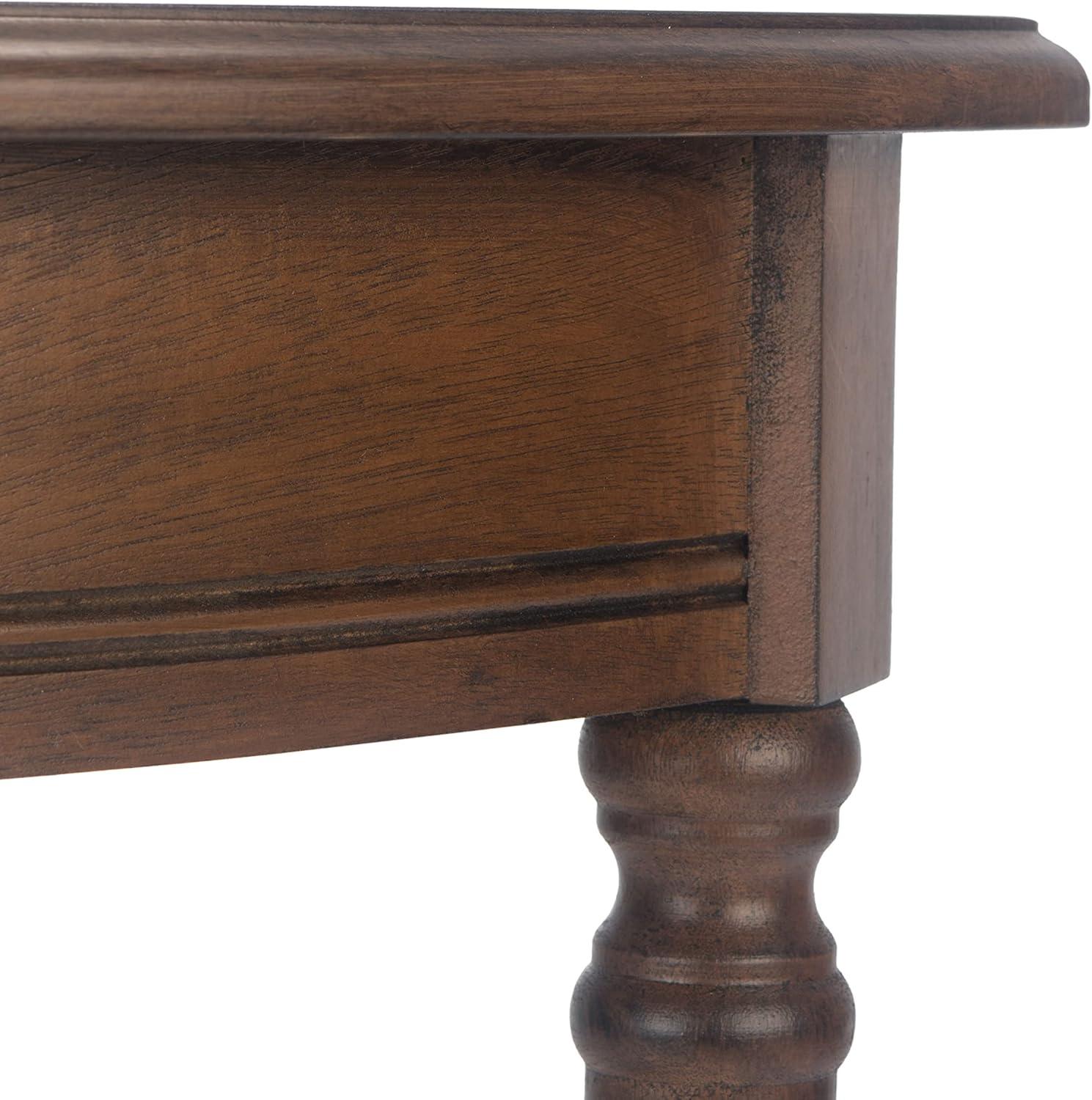 SAFAVIEH Tin.sley French Half Round Console Table, Brown (28 in. W x 11.8 in. D x 28 in. H)