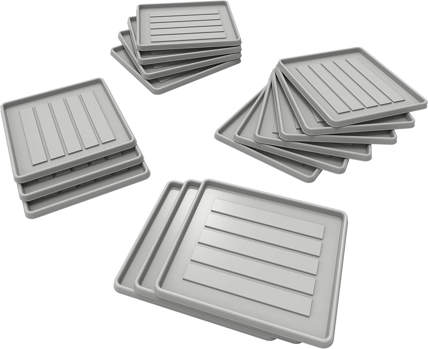 Storex School Locker / Office Cubicle Boot Tray, Gray, 18-Pack
