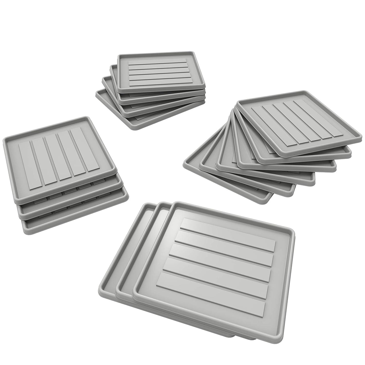 Storex School Locker / Office Cubicle Boot Tray, Gray, 18-Pack