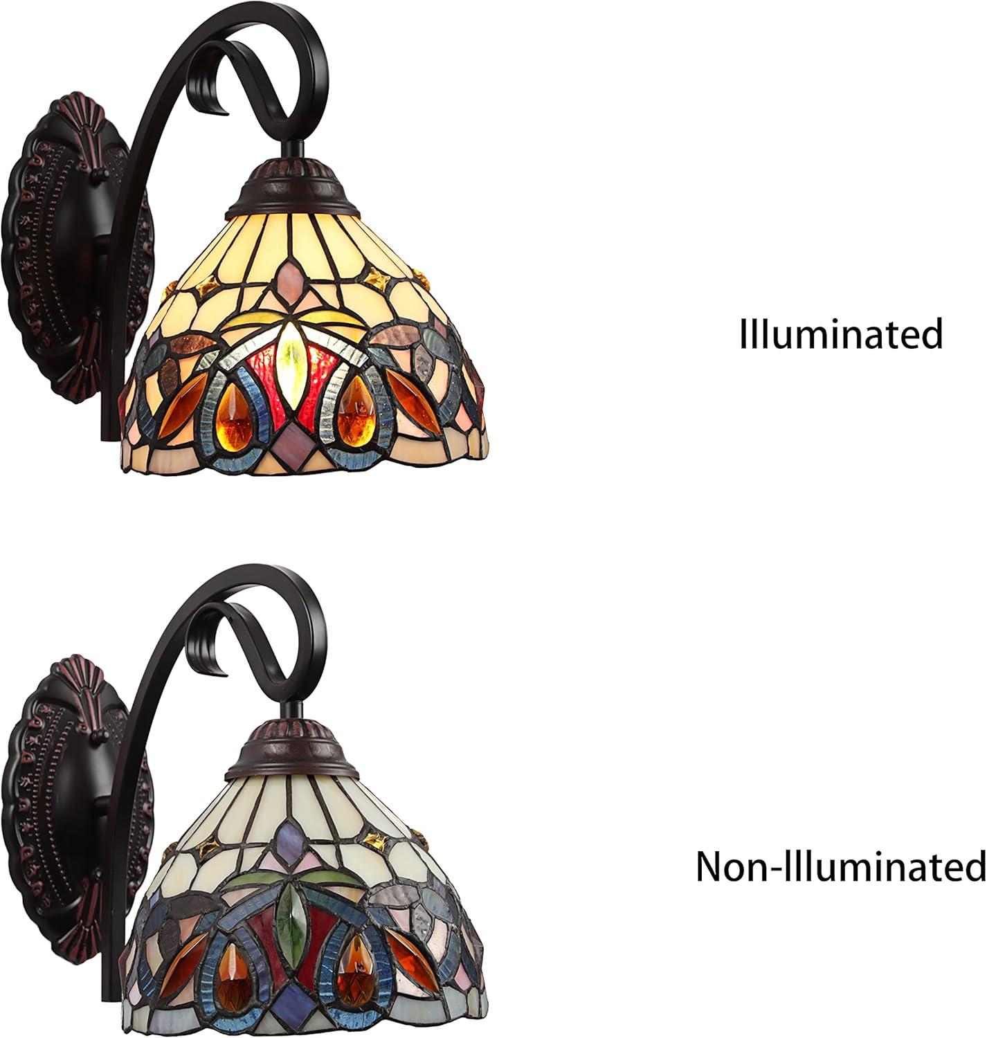 Dark Bronze 1 Light Wall Sconce 8'' Wide, Multicolor