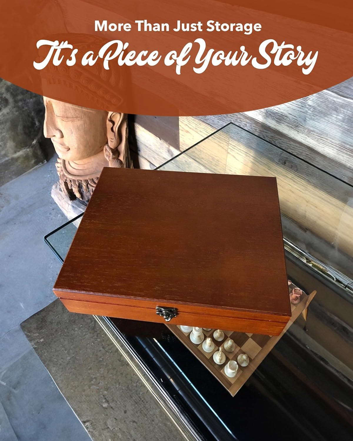 WE Games Old World Wooden Treasure Box with Brass Latch