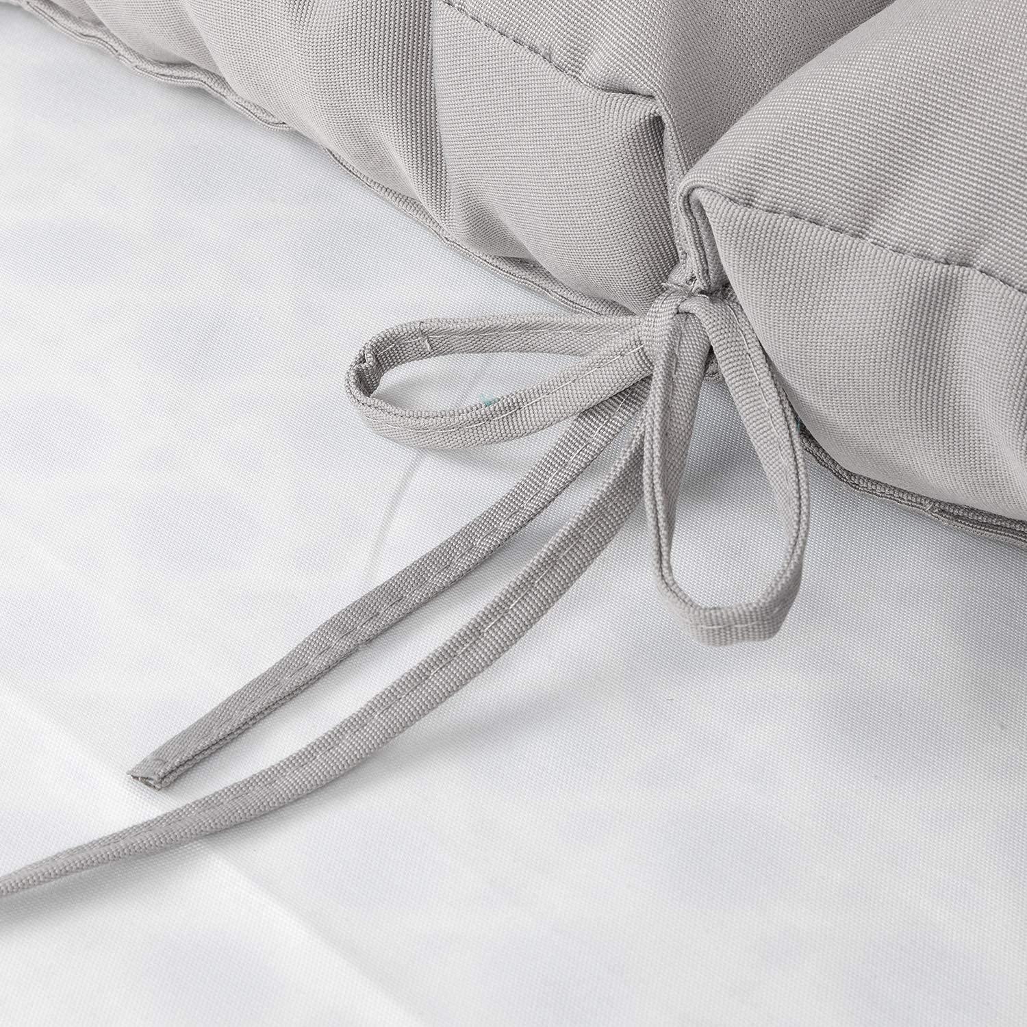 Outdoor Cushions Dinning Chair Cushions with back Wicker Tufted Pillow for Patio Furniture in Gray