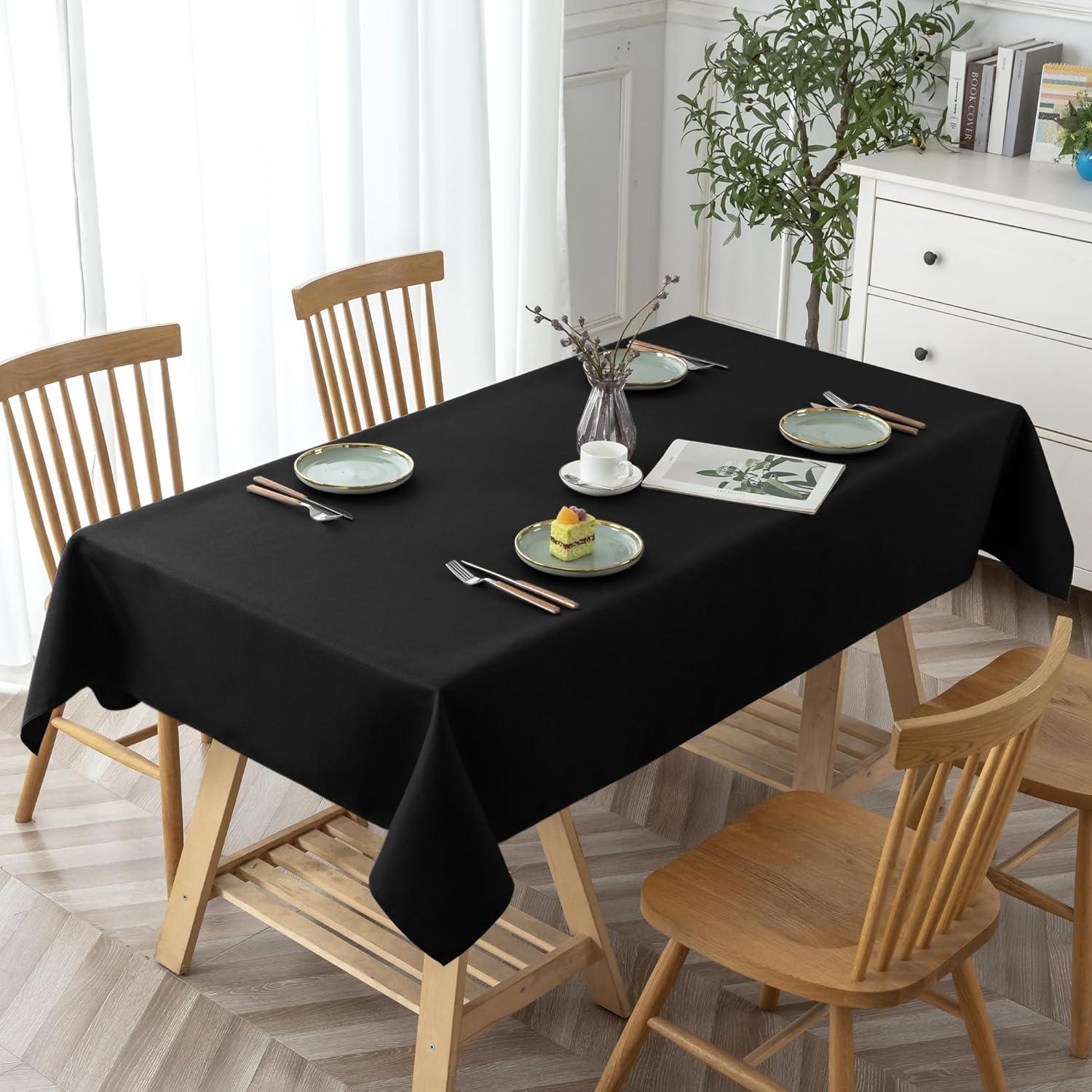 2 Pack Burgundy Tablecloth Rectangular - 60x120 Inch - Linen Textured Table Cloth Wrinkle Free Washable Decorative Fabric Table Cover for Buffet Banquet Parties Event Holiday Dinner