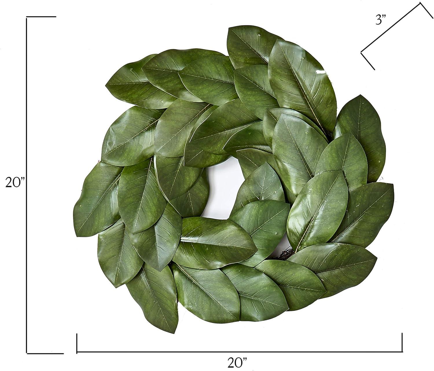 Bright Green 20" Magnolia Leaf Outdoor Wreath