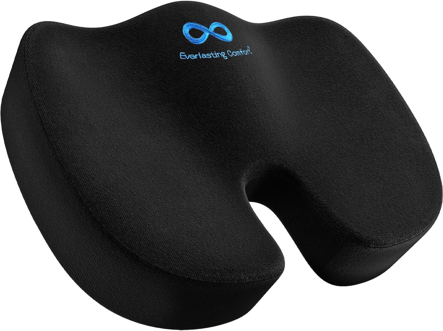 Doctor Recommended Memory Foam Seat Cushion For Office Chairs - HSA FSA Eligible Coccyx Pain Relief Cushion, Sciatica And Back Support, Office Chair Cushion And Car Seat Cushion