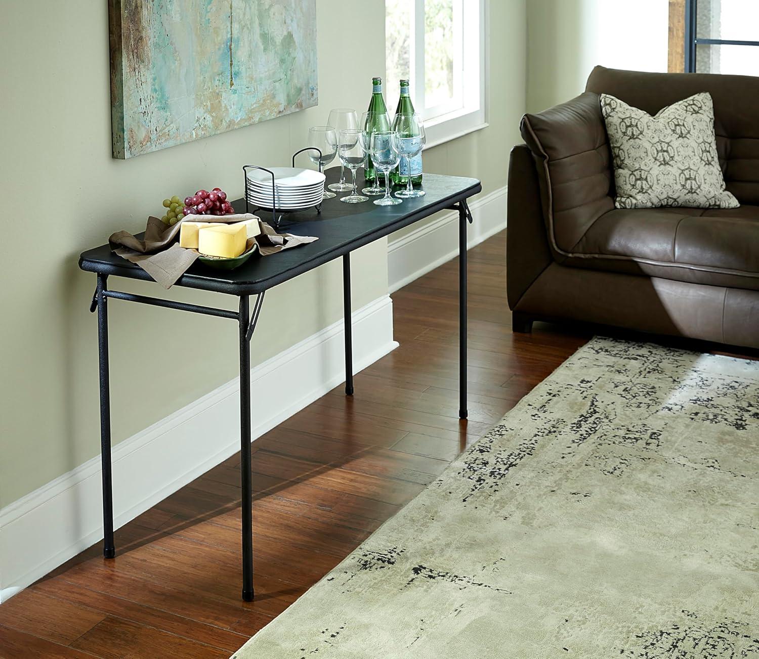 COSCO 20" x 48" Vinyl Top Serving Folding Table