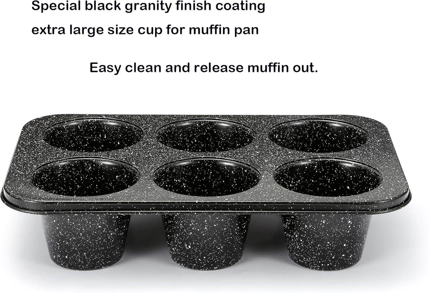 Gray Granite Non-Stick Jumbo 6-Cup Muffin Pan