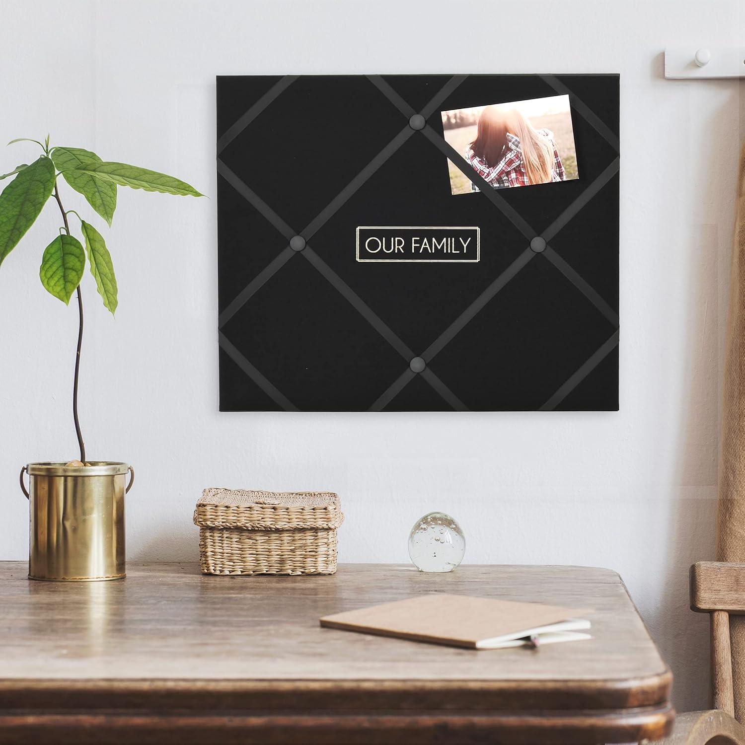 New View 16" x 19" Our Family Memo Board: Modern Wall-Mounted Photo Display, Holds Multiple Images