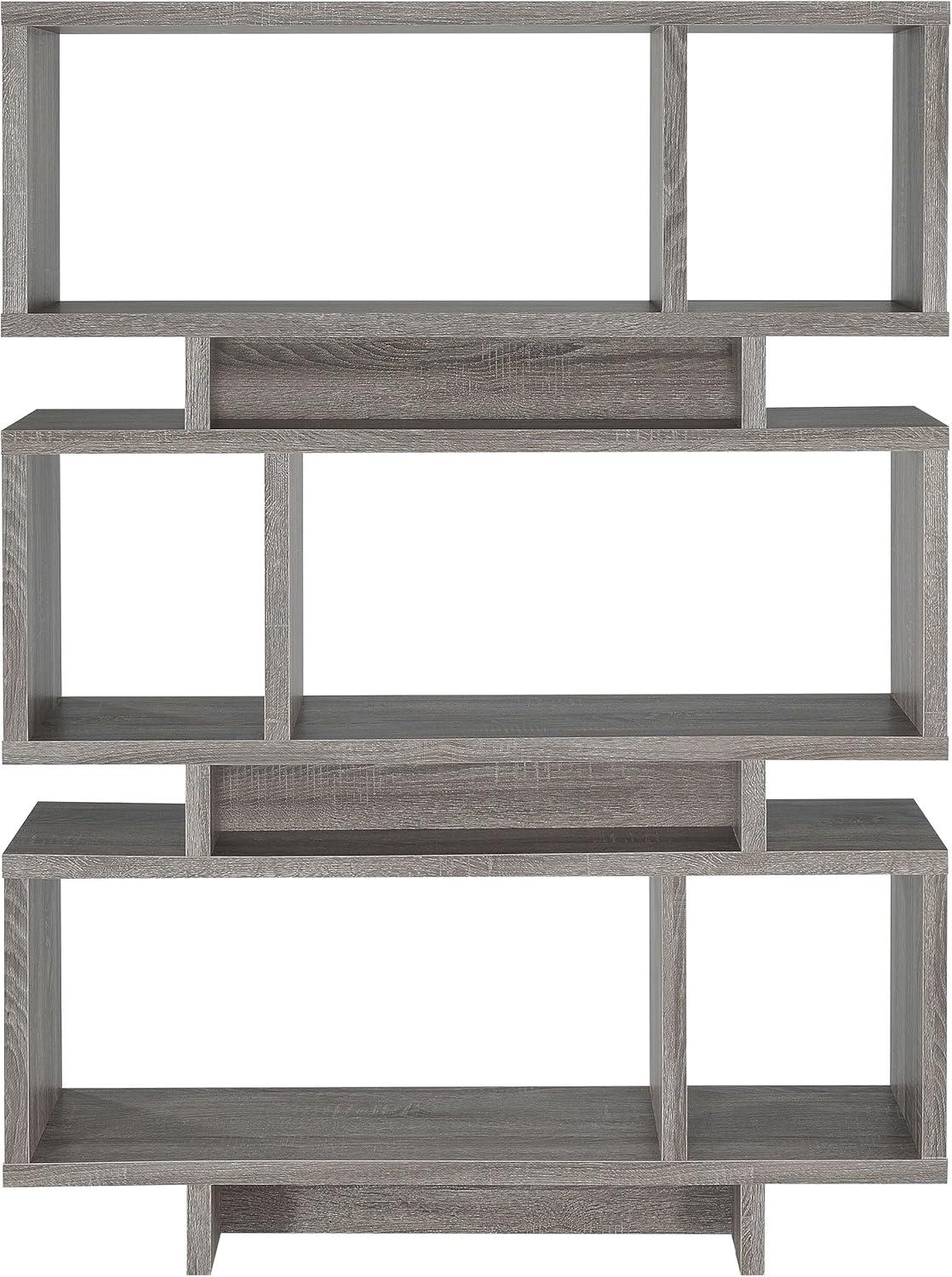 65.75" Reid 3 Shelf Bookcase Weathered Gray - Coaster