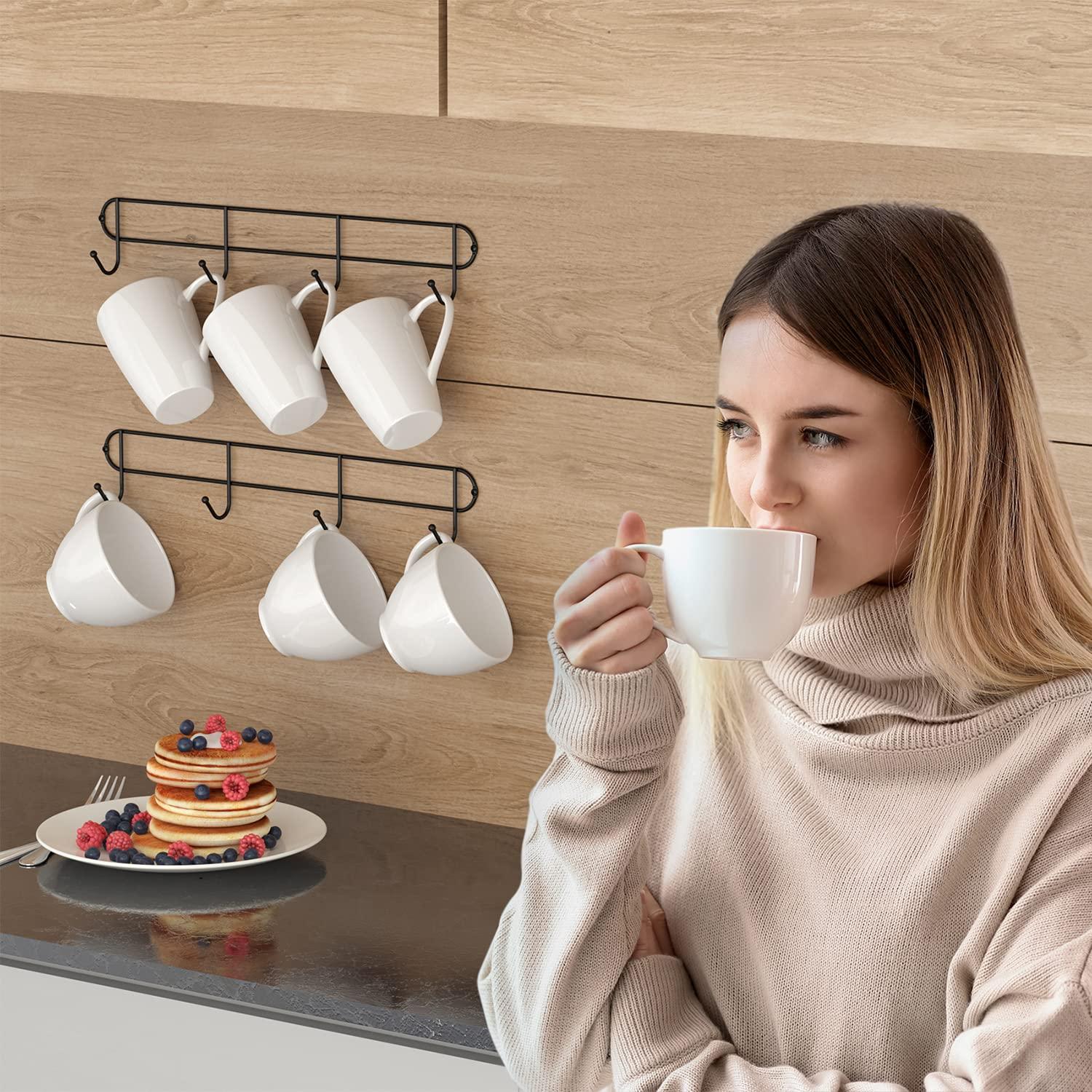 The Lakeside Collection Wall-Mounted Coffee Mug Rack