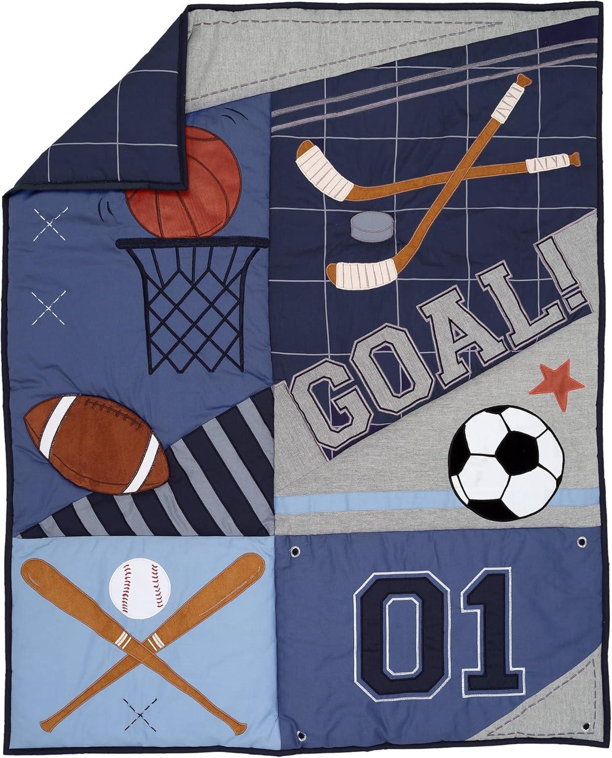 Lambs & Ivy Baby Sports 3-Piece Football/Basketball Baby Crib Bedding Set