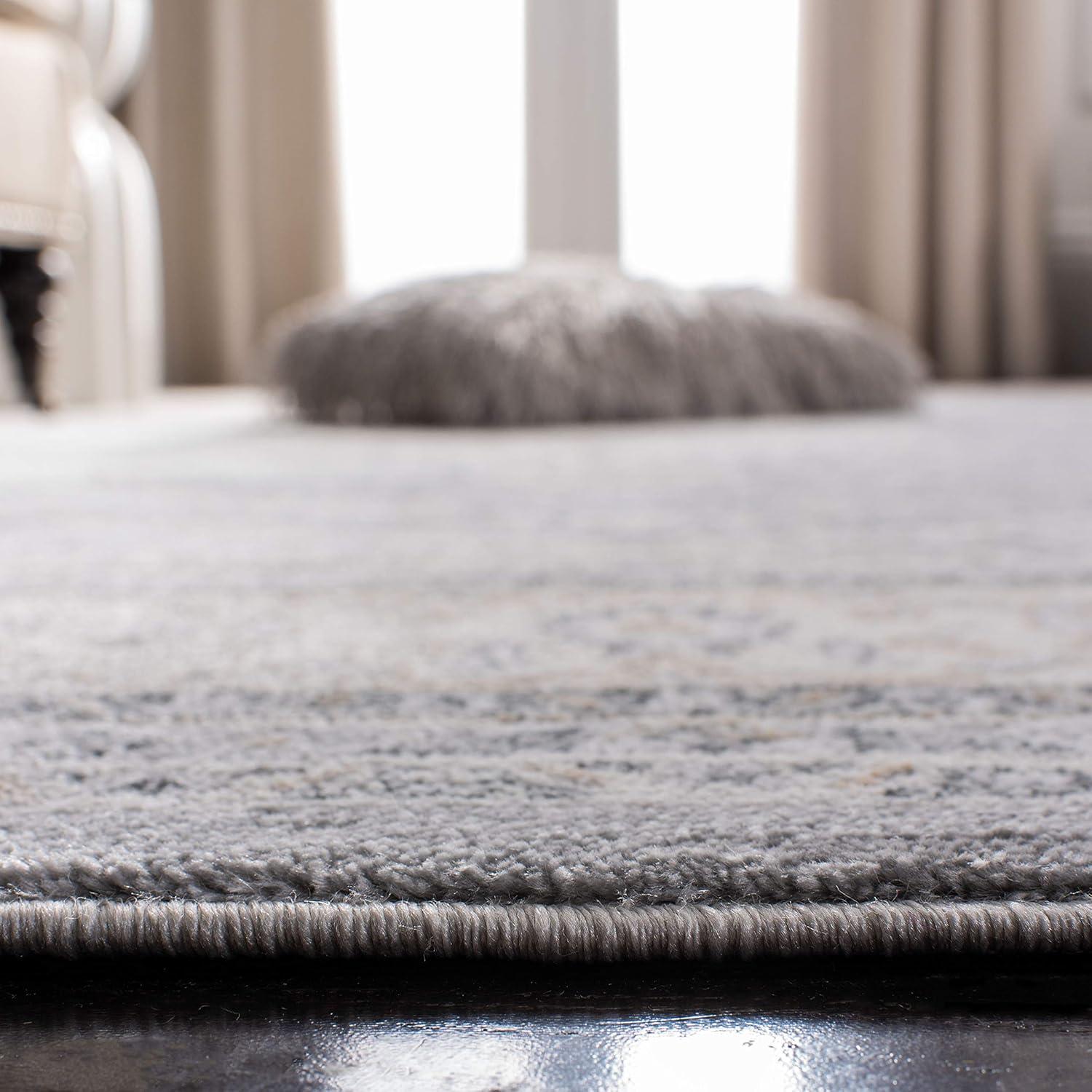Isabella ISA919 Power Loomed Area Rug - Grey/Cream - 4'x6' - Safavieh