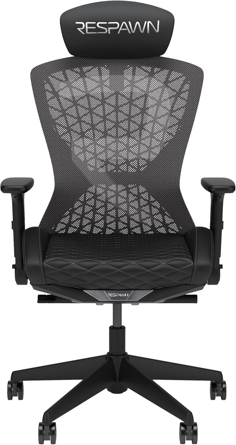 Respawn RESPAWN SPIRE Ergonomic Mesh Office Gaming Chair - High Back Home PC Computer Desk Reclining Gaming Chair, Adjustable Armrests, Adjustable Headrest, Knitted Mesh Back, Cooling Gel Seat