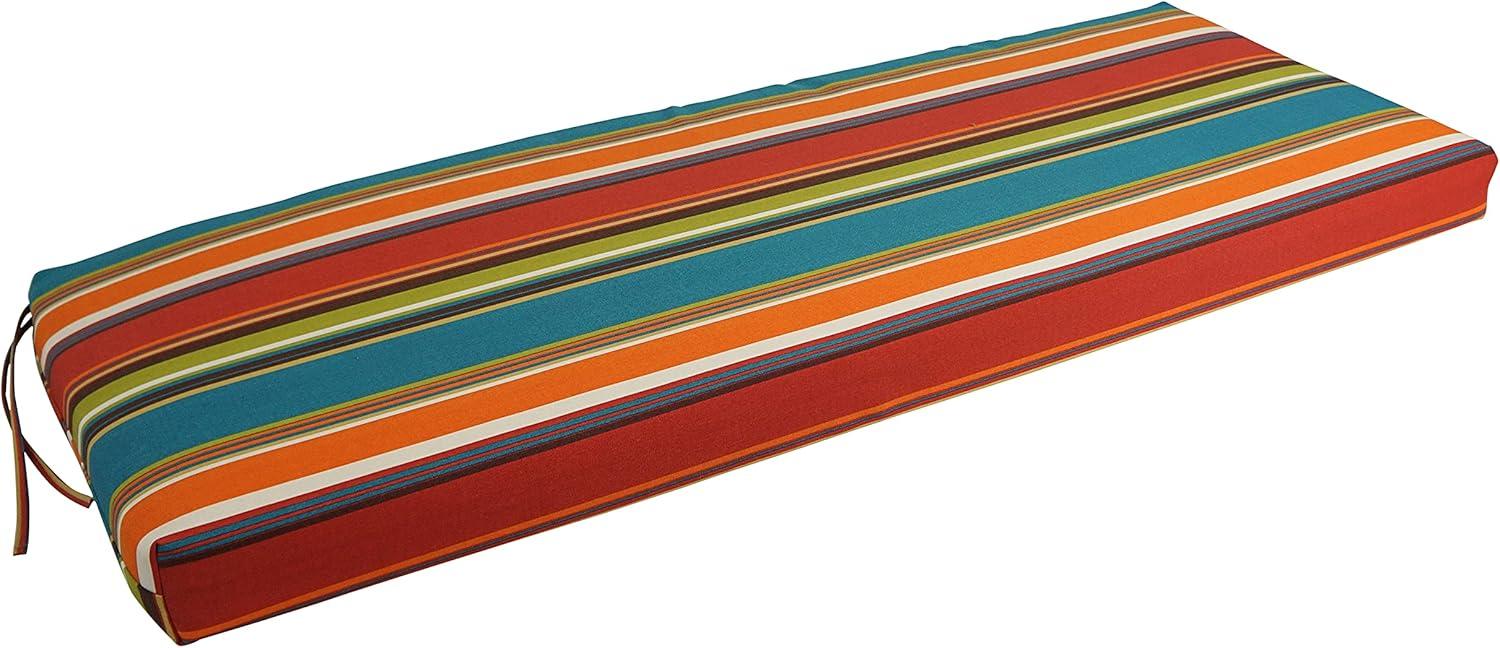 Blazing Needles 54-inch by 19-inch Patterned Outdoor Spun Polyester Bench Cushion 954X19-REO-51