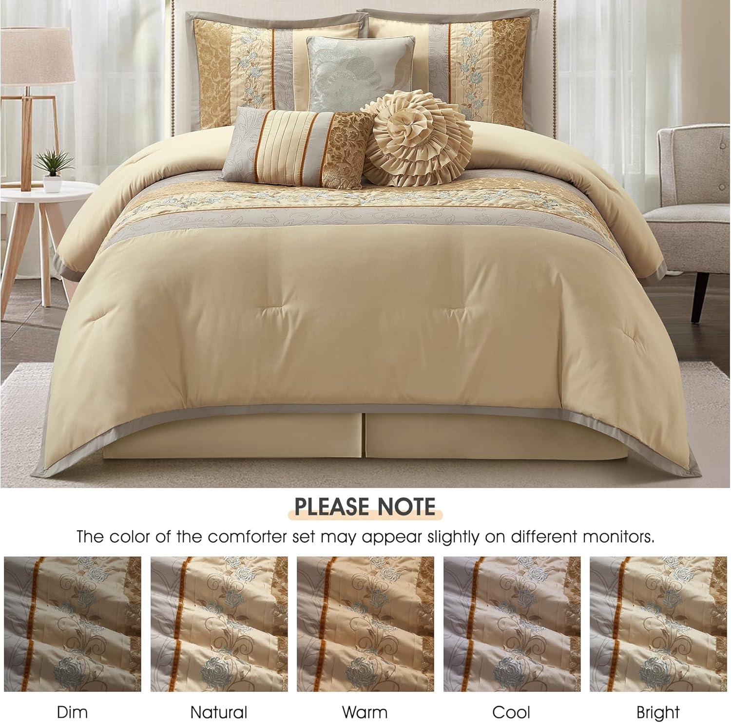 Nanshing America, Inc Riley 7 Piece Glam Comforter Set