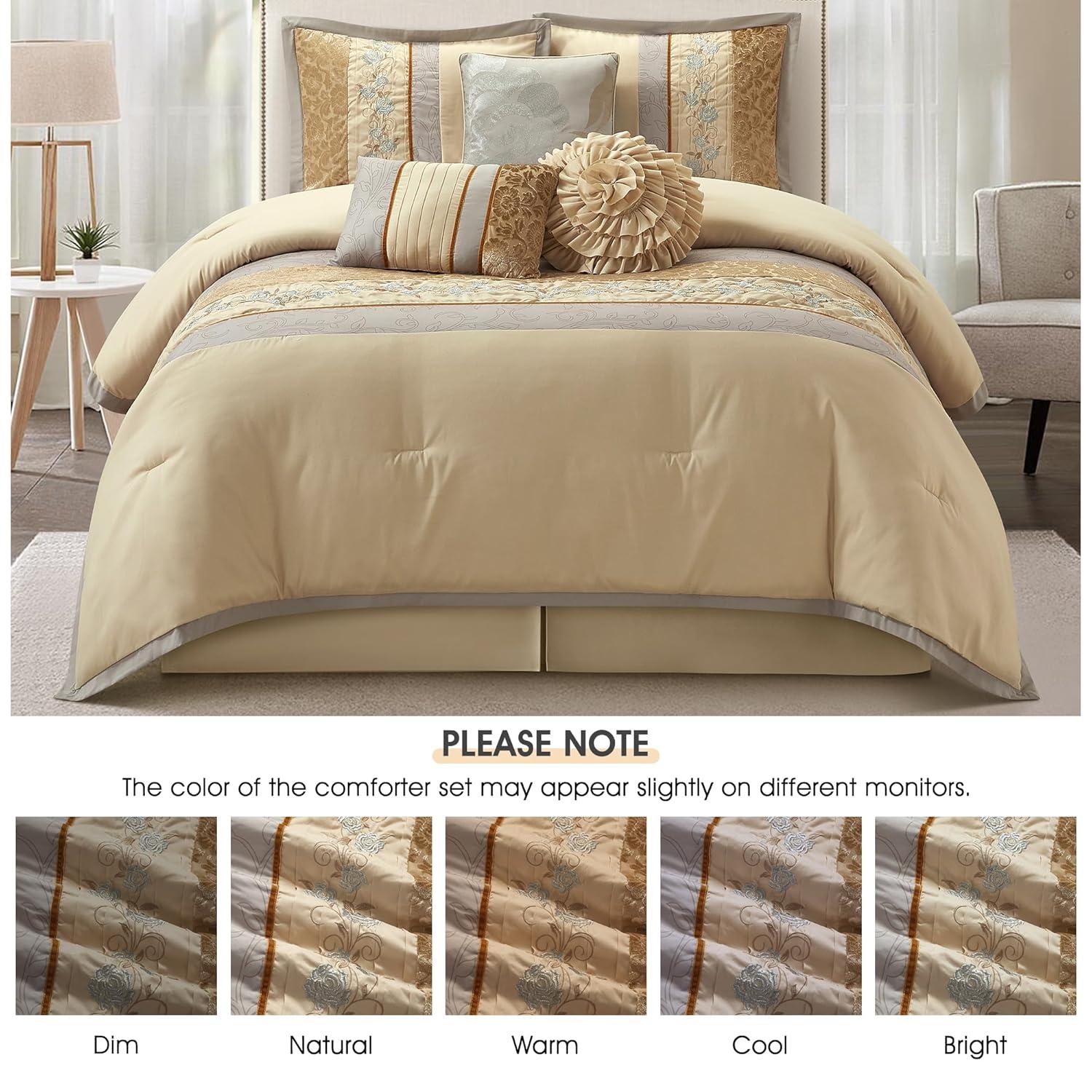 Nanshing America, Inc Riley 7 Piece Glam Comforter Set