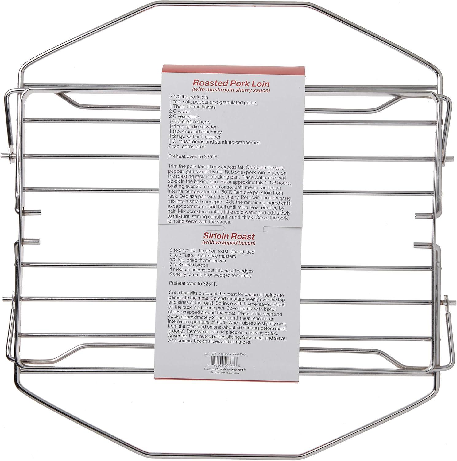 Norpro 275 Adjustable Roast Rack Nickel-plated, 11 inches, Silver