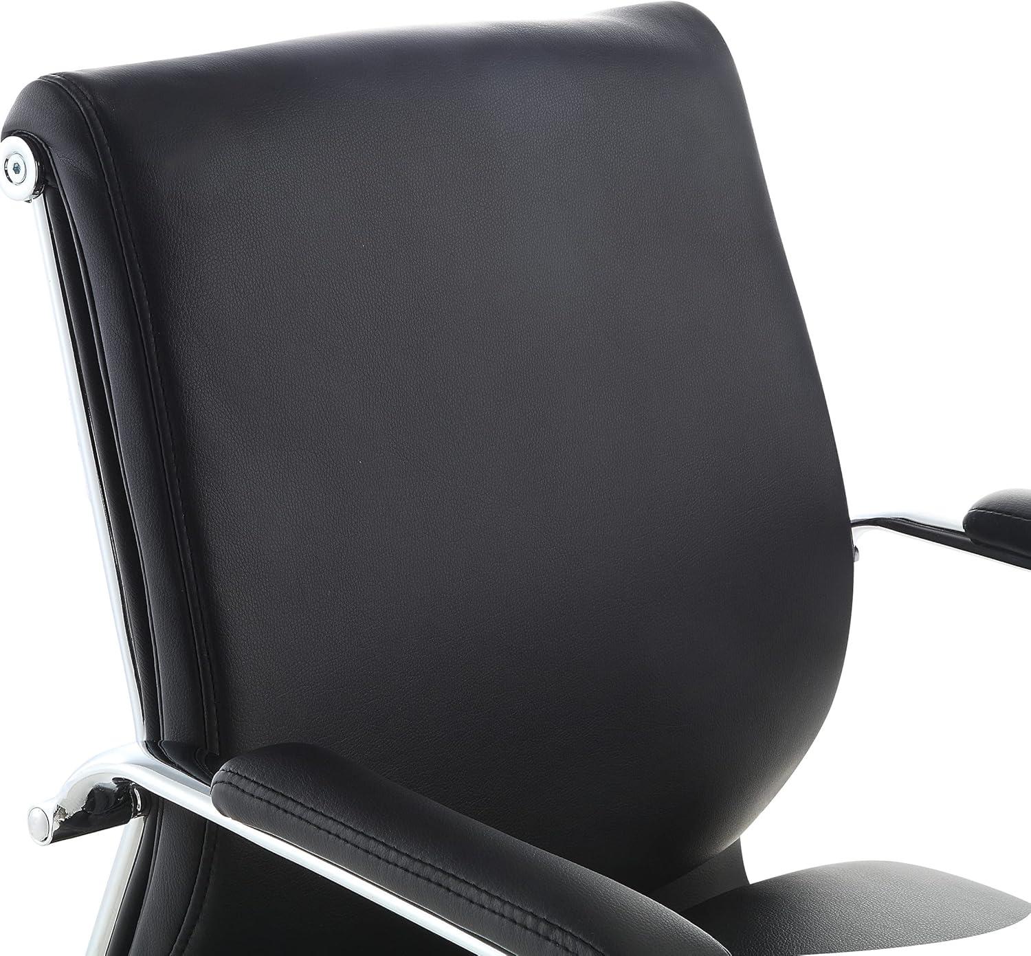 Mid Back Manager's Chair with Dillon Black Fabric and Chrome Base
