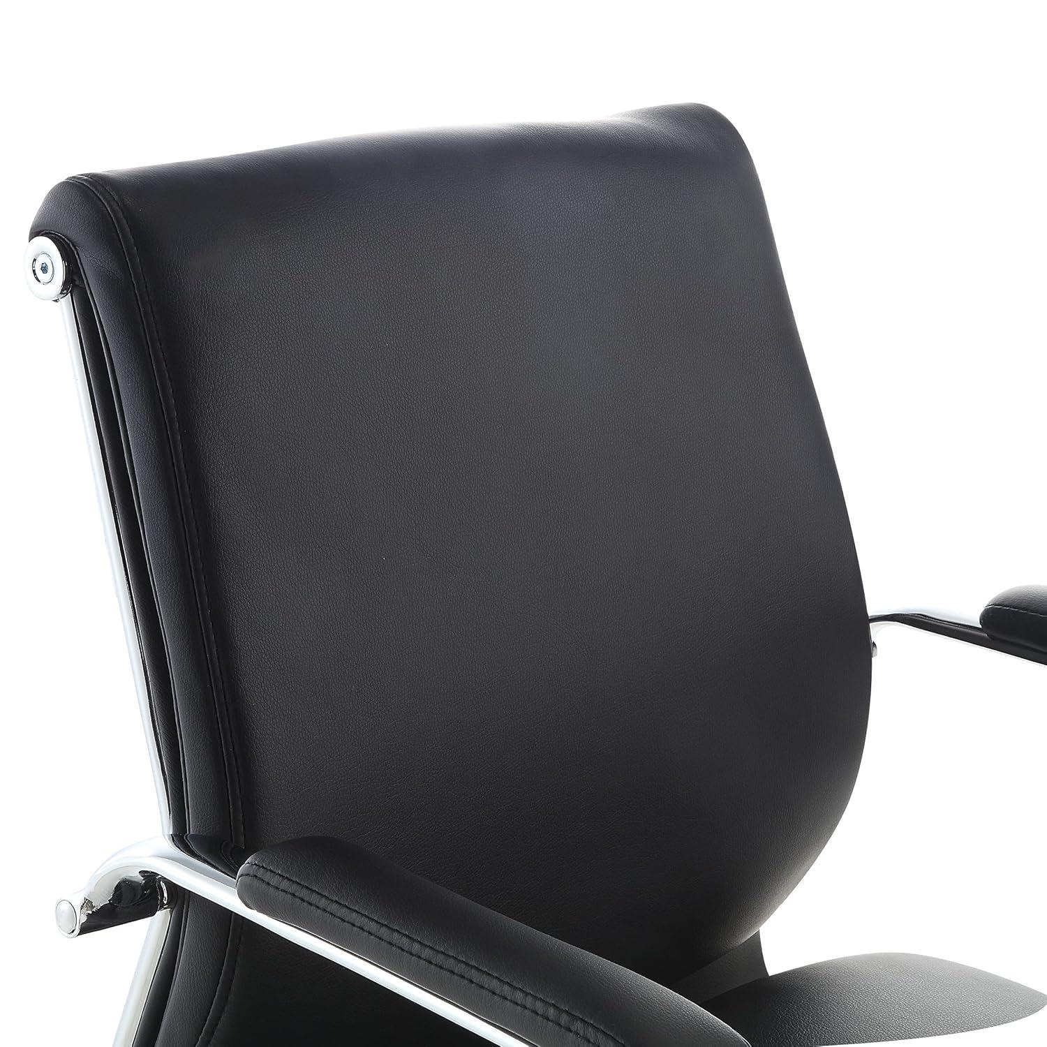 Mid Back Manager's Chair with Dillon Black Fabric and Chrome Base