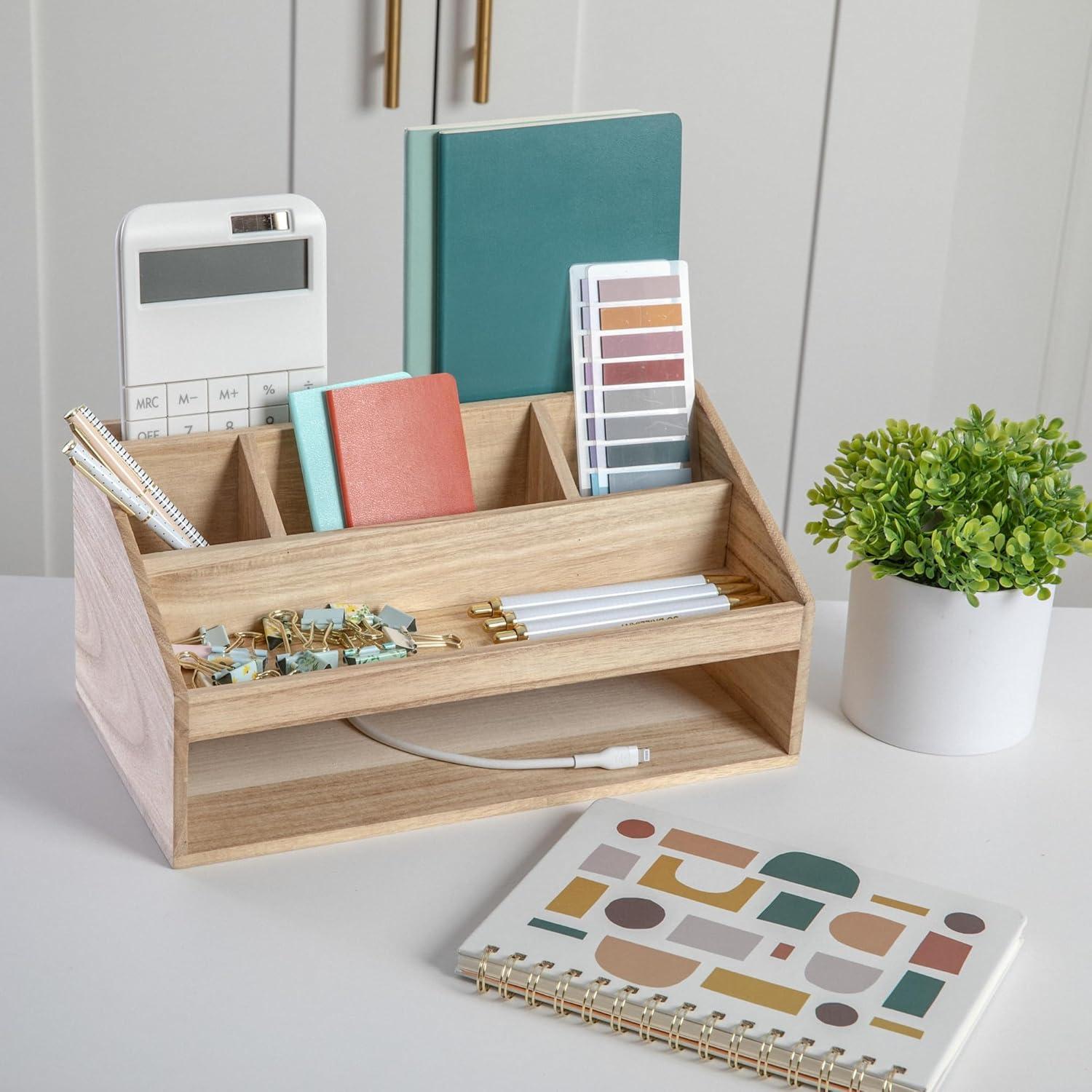 Martha Stewart Thomas Martha Stewart Wooden Office Desktop Organizer