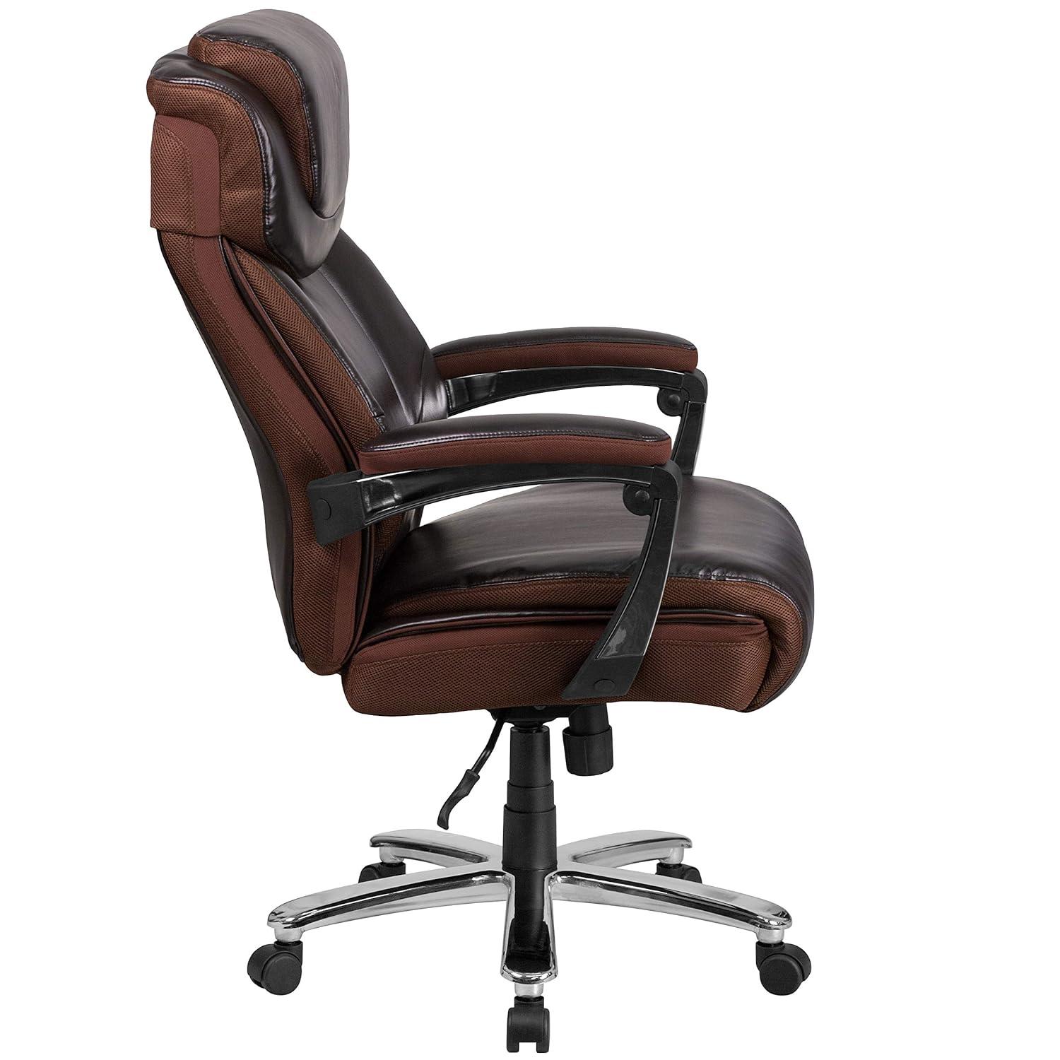 Inbox Zero Esmeralda Big & Tall LeatherSoft Ergonomic Office Chair with Headrest and Armrests