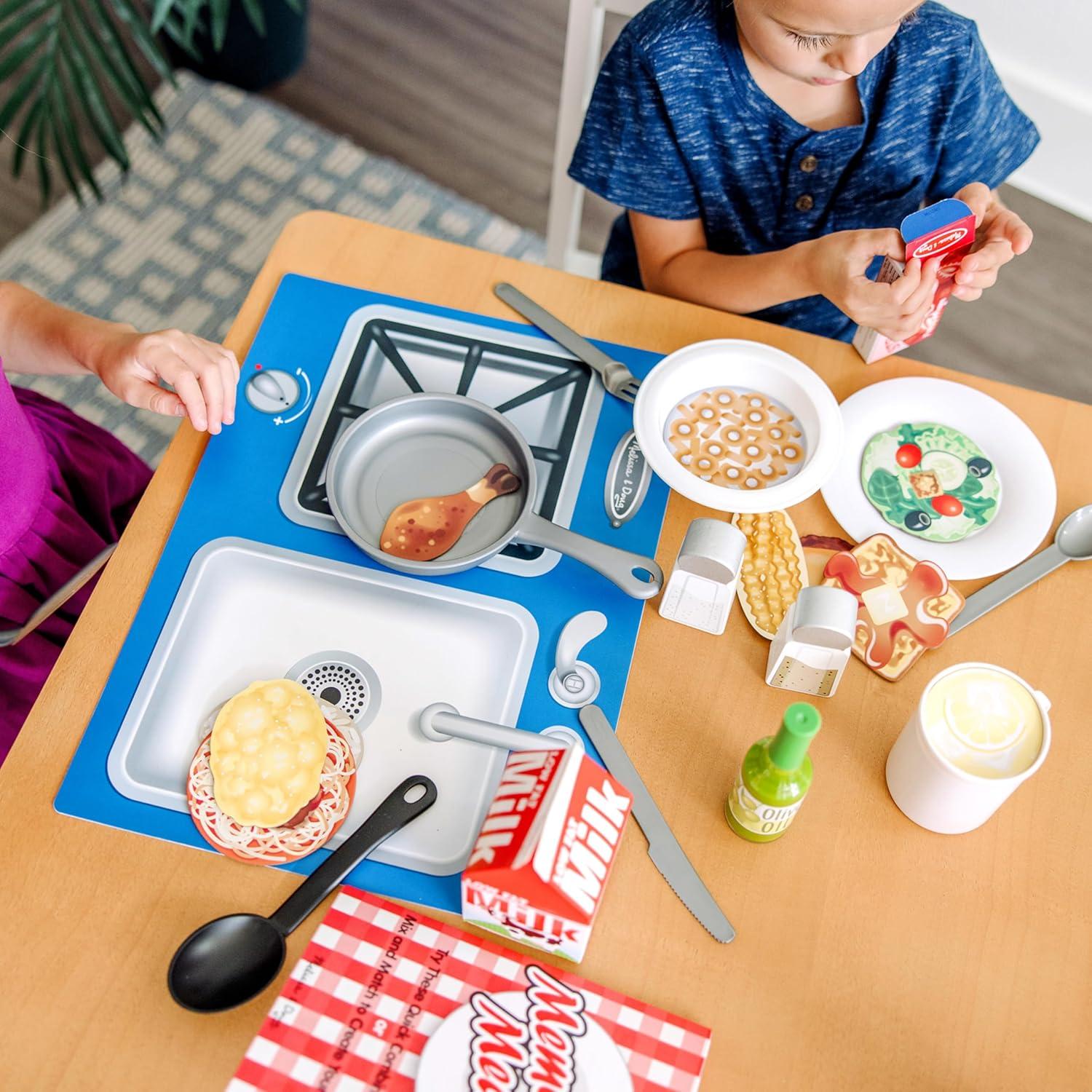 Melissa & Doug Deluxe Kitchen Collection Cooking & Play Food Set – 58 Pieces