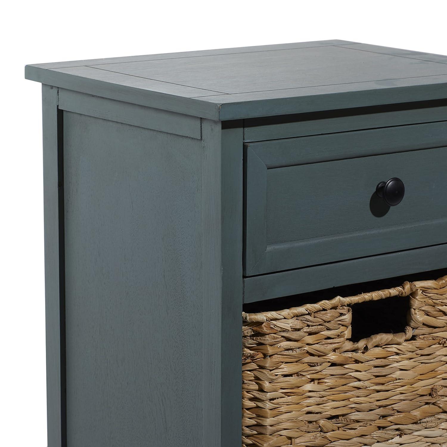 Wooden Side Chest with Wicker Drawers Brown - Olivia & May