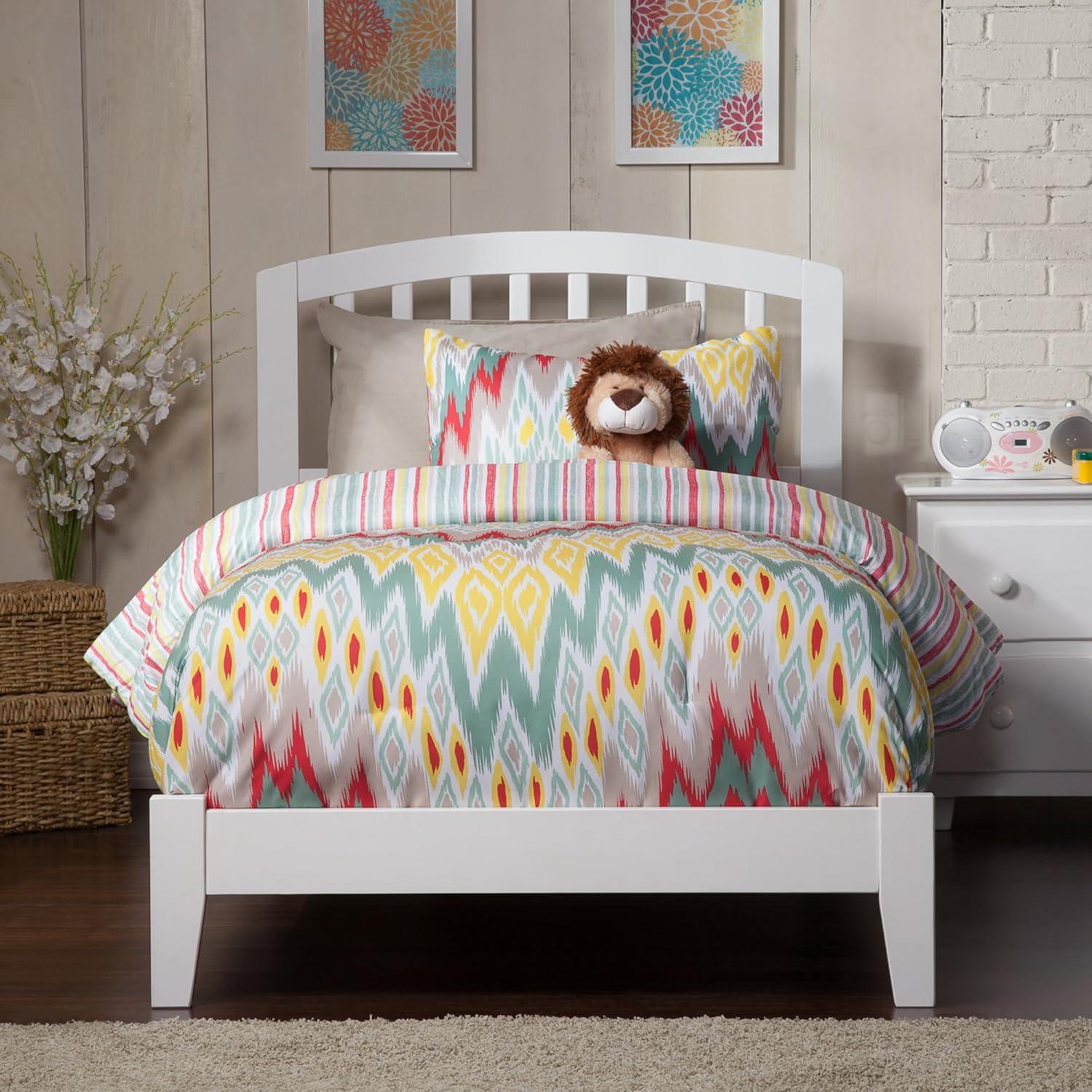 AFI Furnishings Richmond Twin Traditional Bed with Open Footboard and Turbo Charger in White
