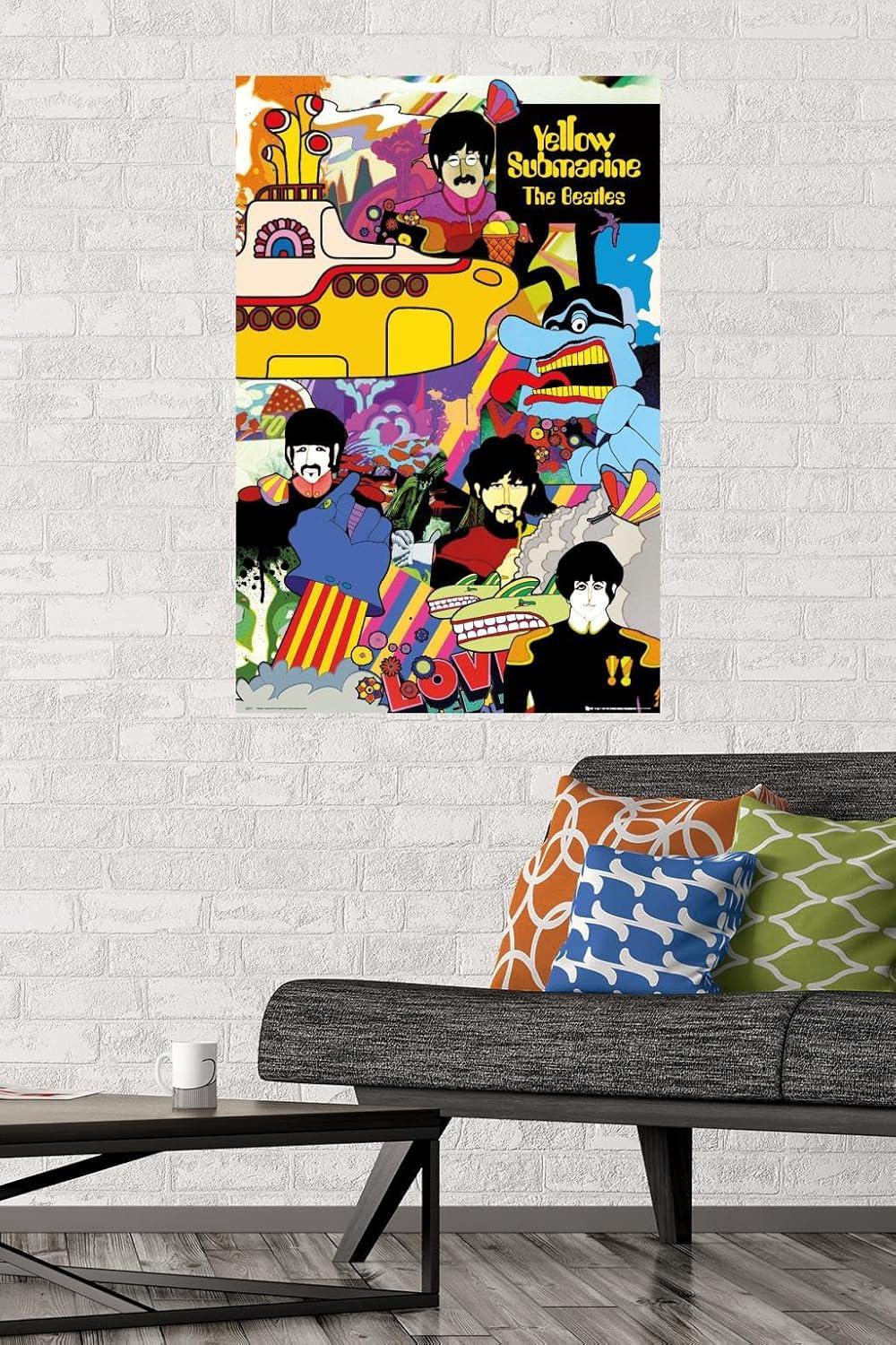 24X36 The Beatles - Submarine Collage Wall Poster, 24" x 36"